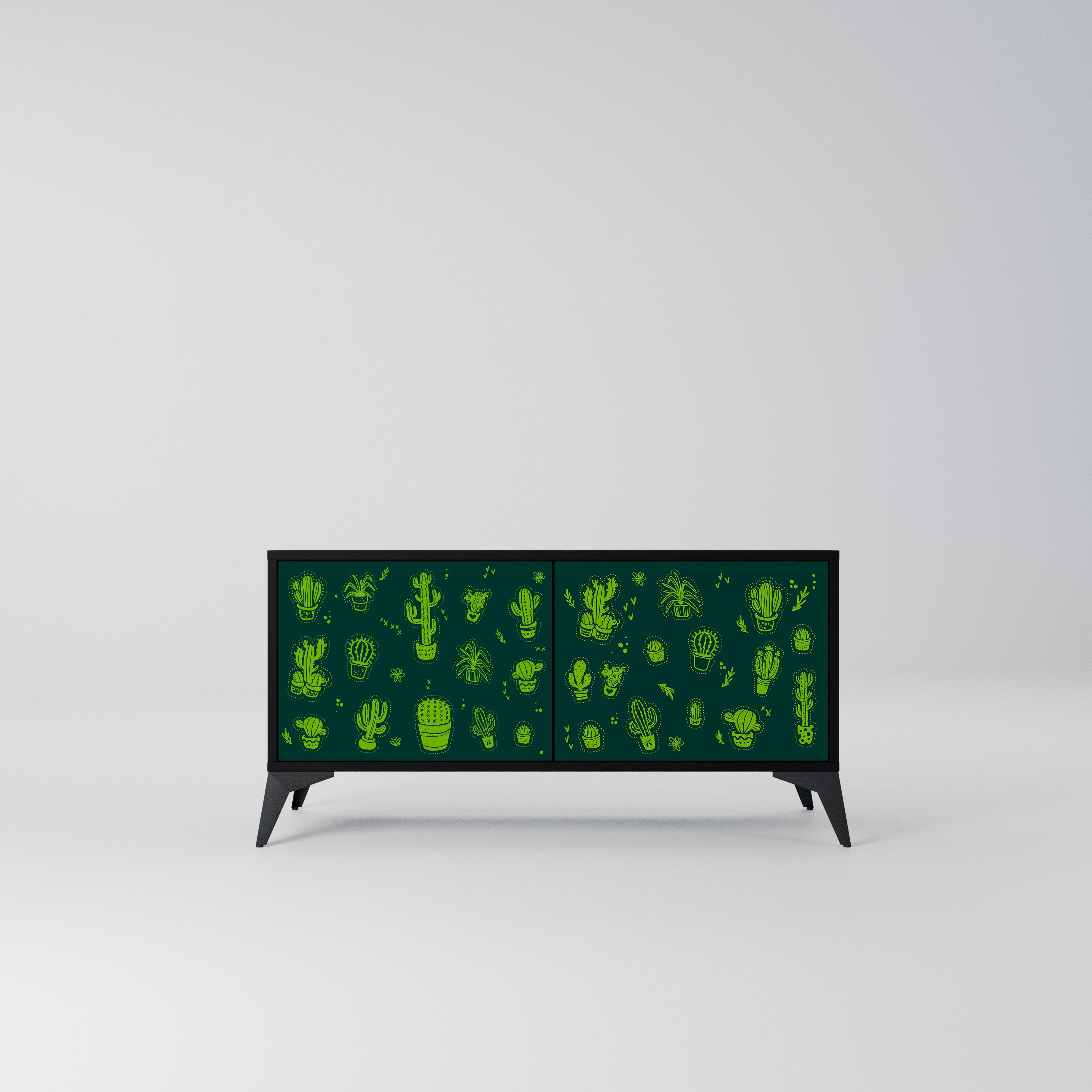 DESERT GREEN Kompaktowa szafka RTV 2-drzwiowa