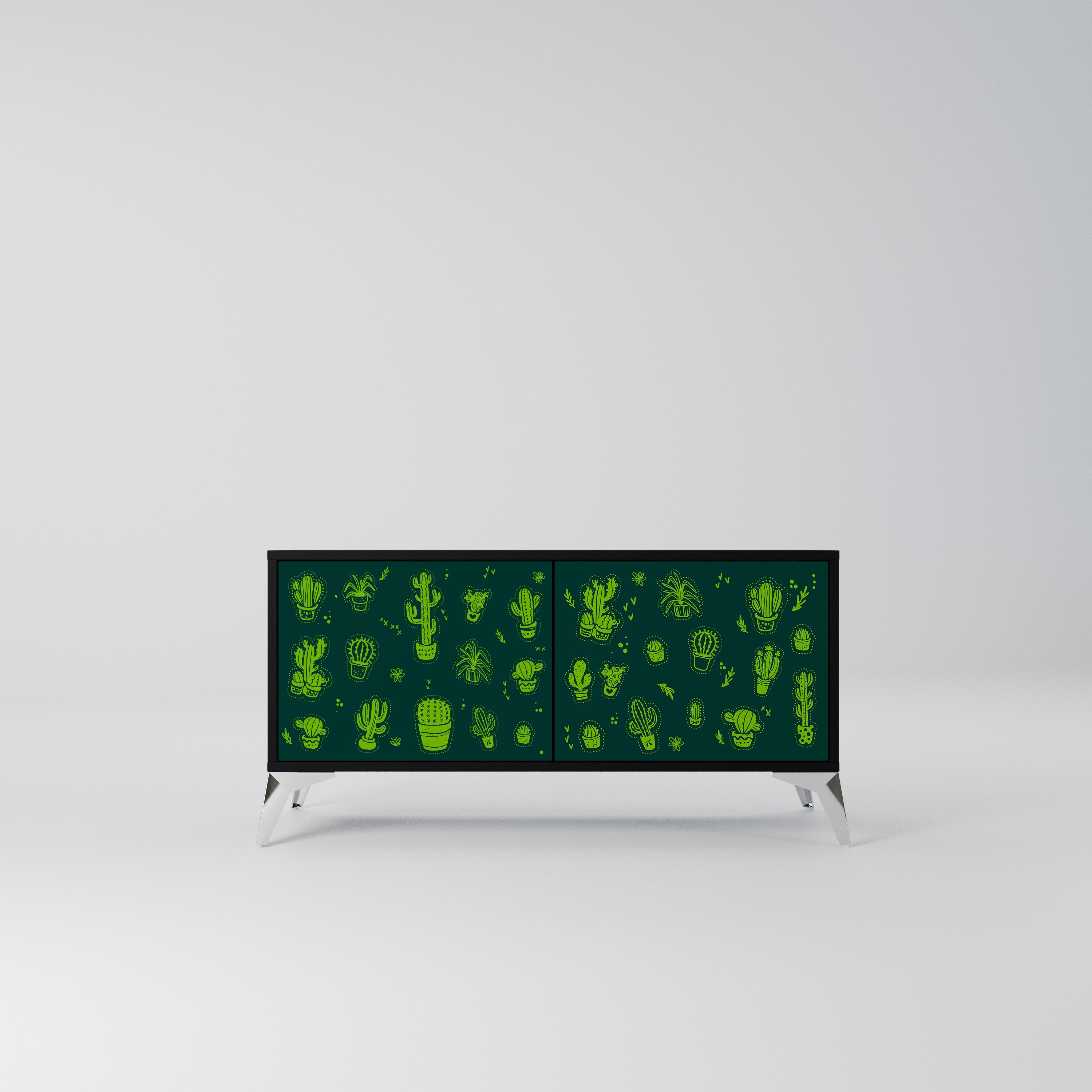 DESERT GREEN Kompaktowa szafka RTV 2-drzwiowa