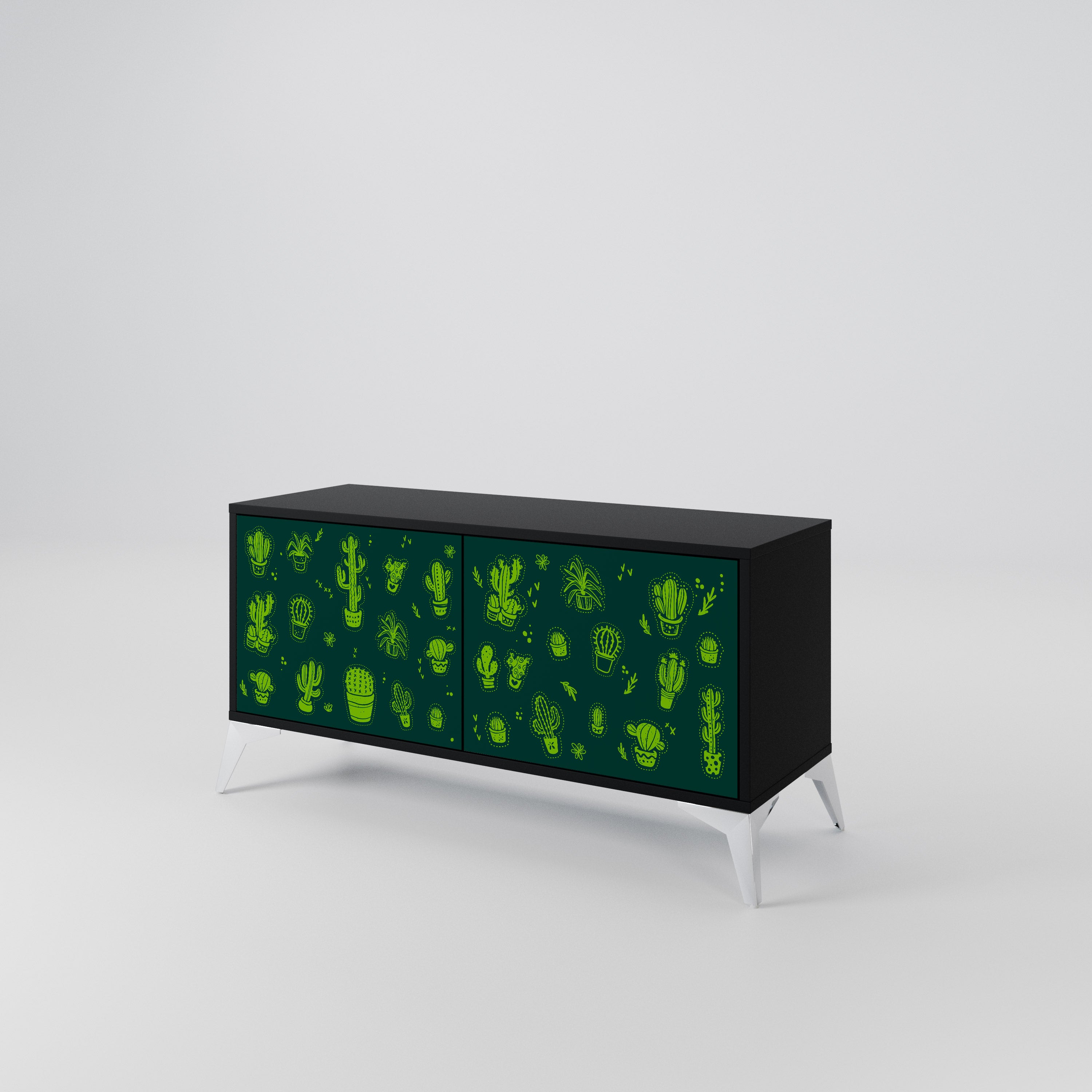 DESERT GREEN Kompaktowa szafka RTV 2-drzwiowa