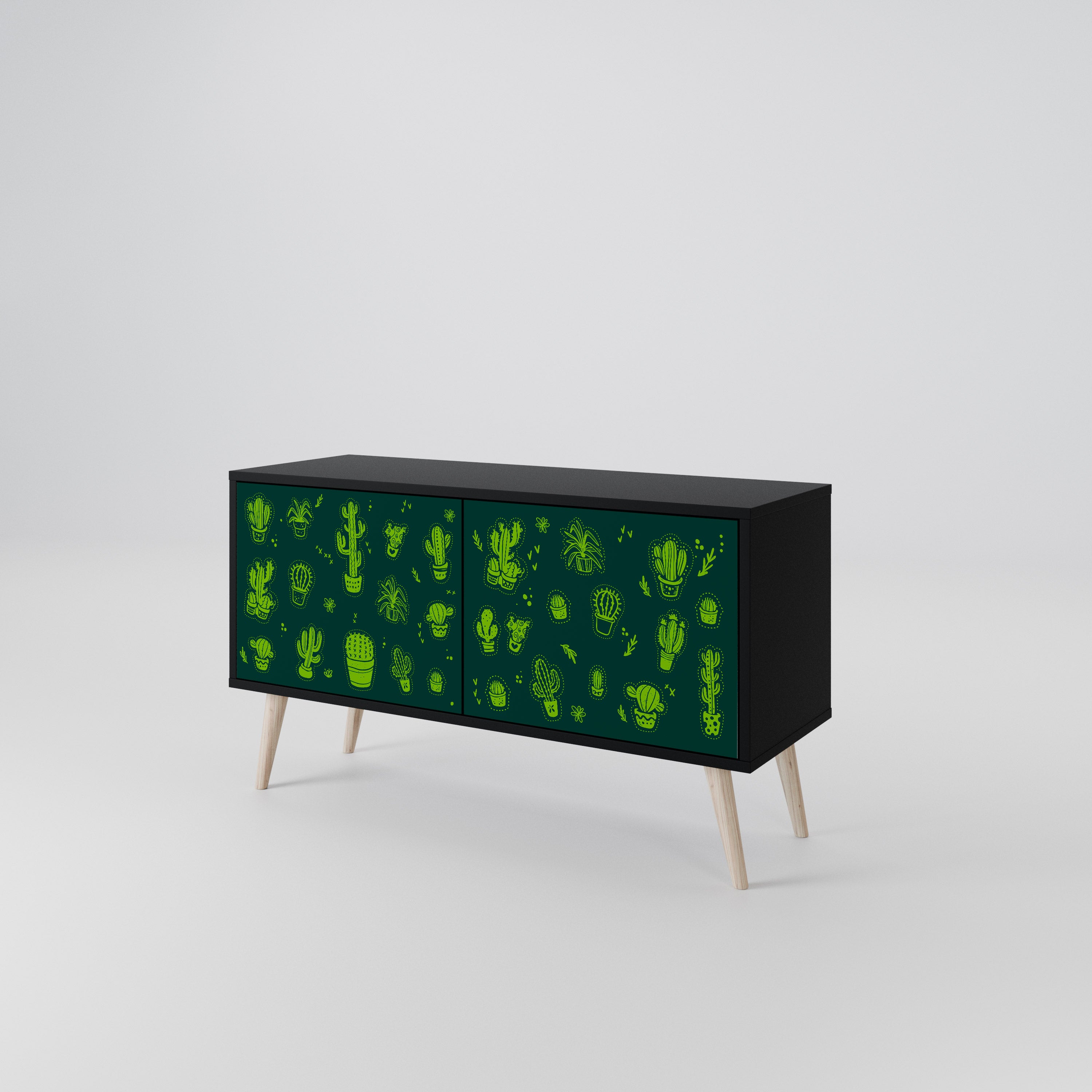 DESERT GREEN Kompaktowa szafka RTV 2-drzwiowa