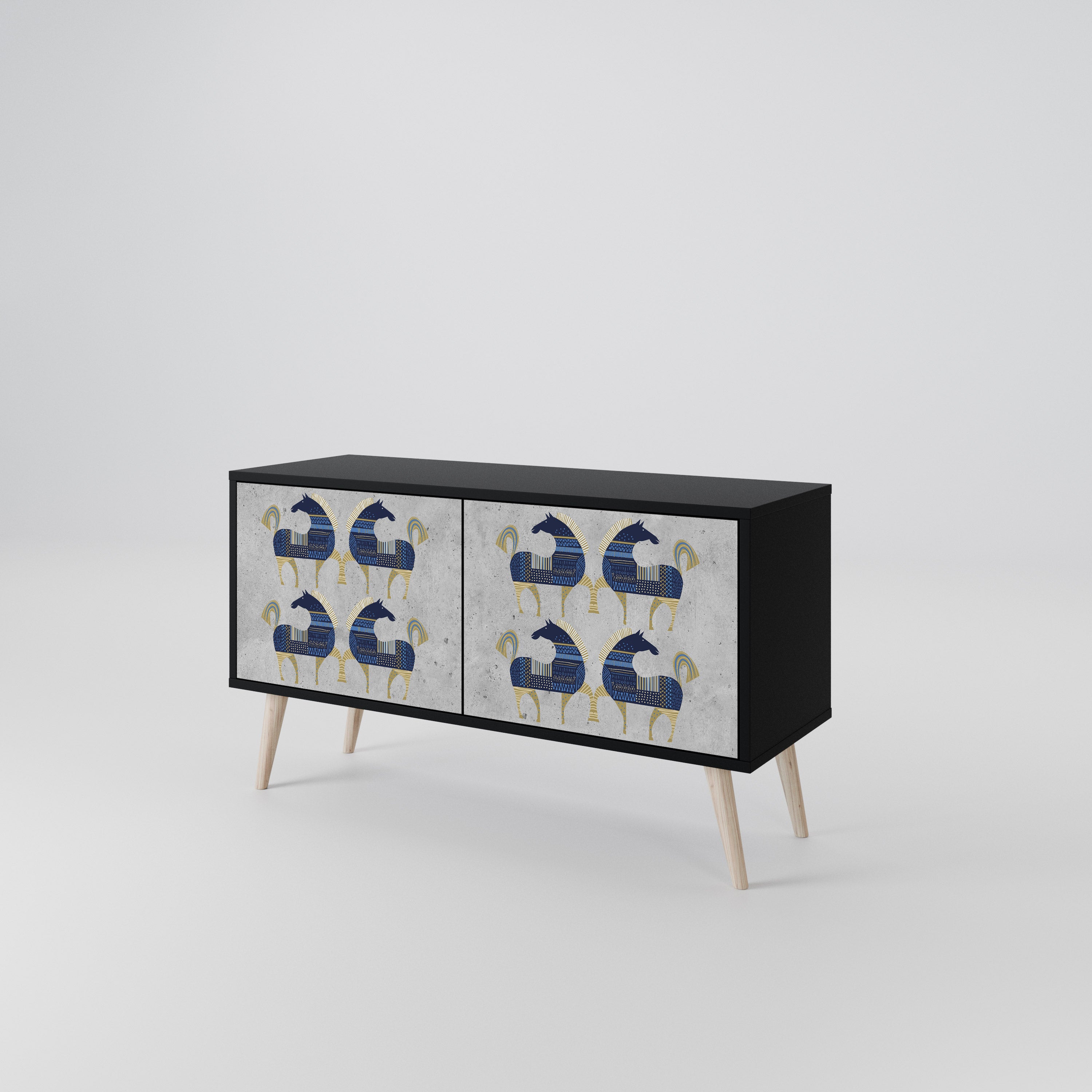 MAJESTIC STEED Kompaktowa szafka RTV 2-drzwiowa