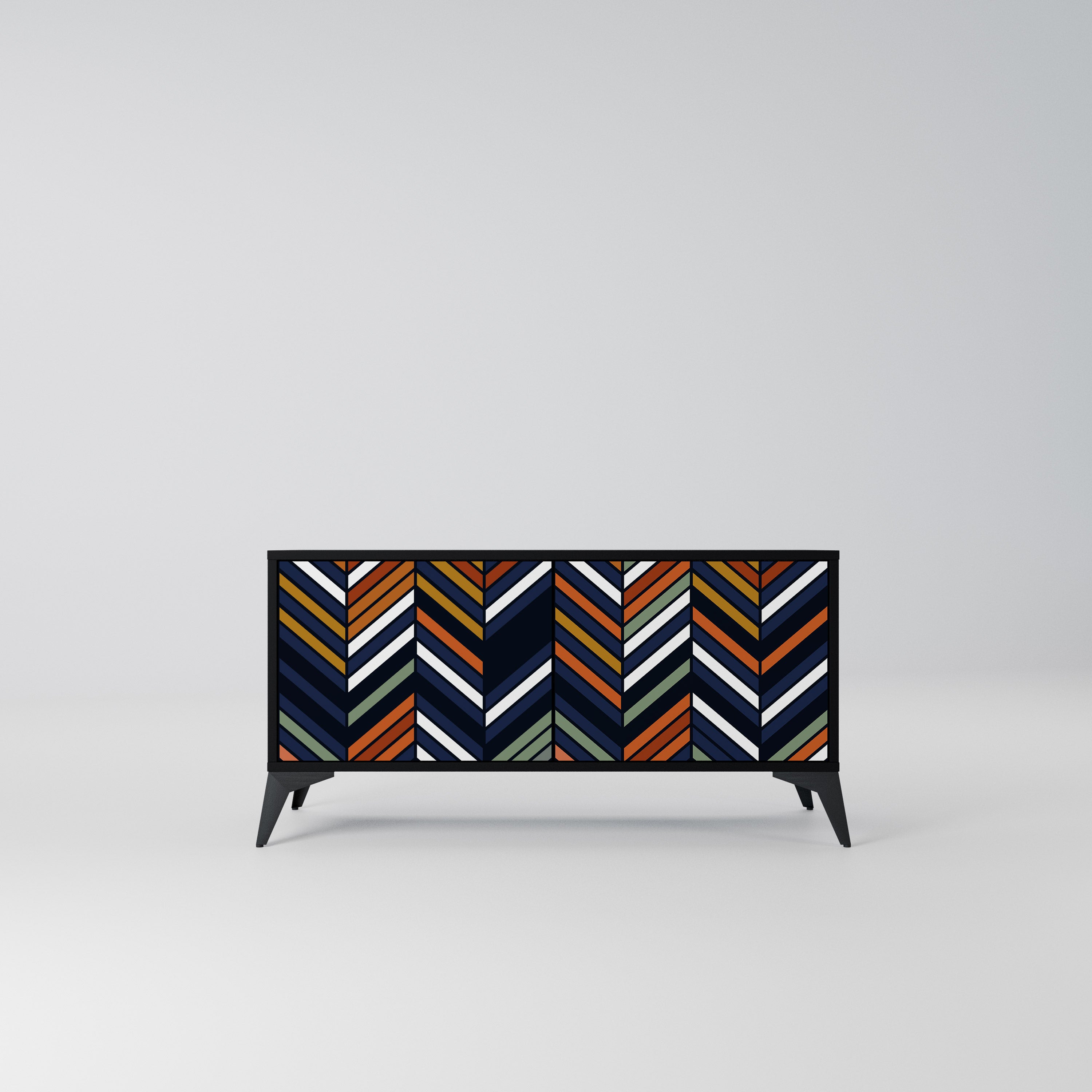 VIBRANT PATCHWORK Kompaktowa szafka RTV 2-drzwiowa