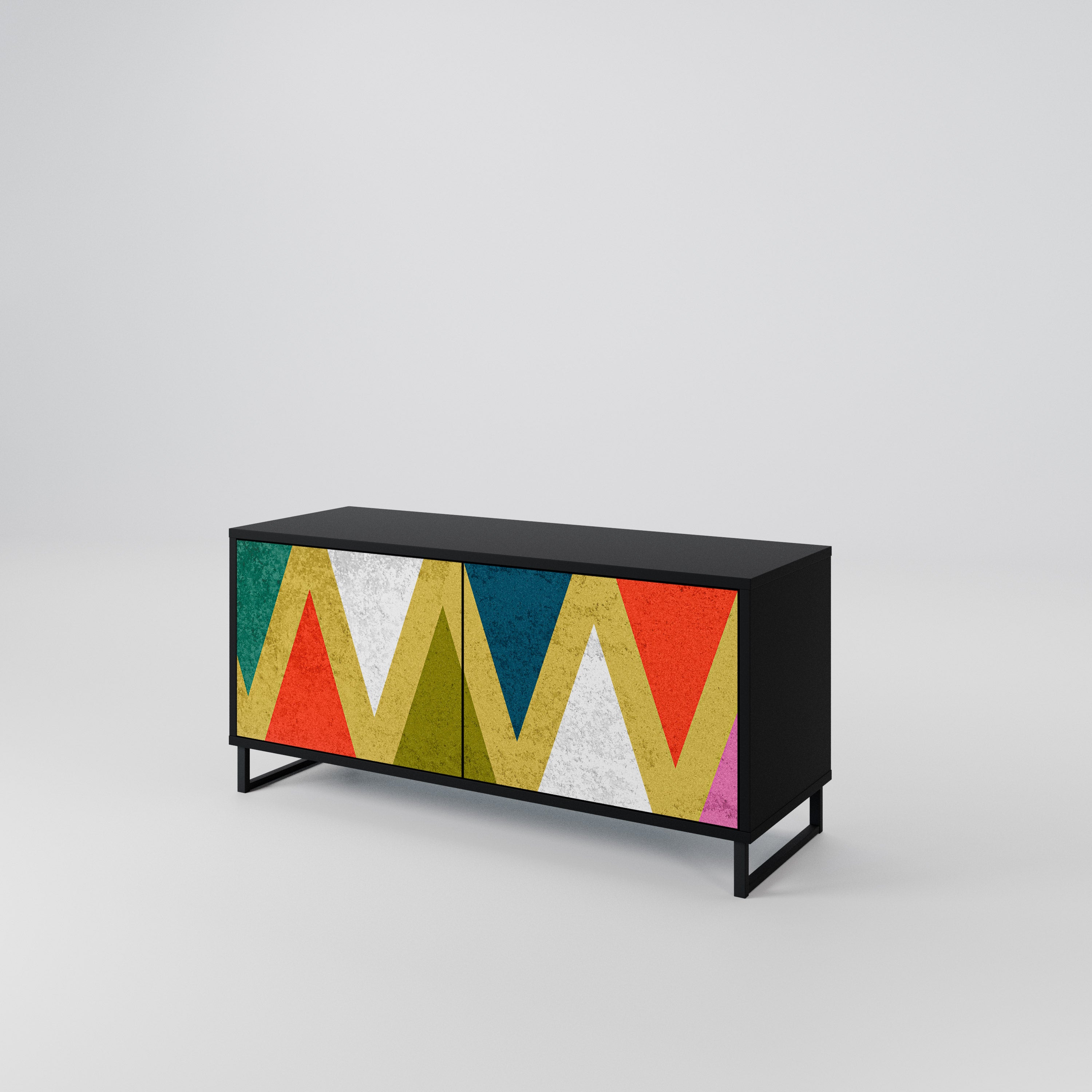 COLORFUL TRIANGLES Kompaktowa szafka RTV 2-drzwiowa