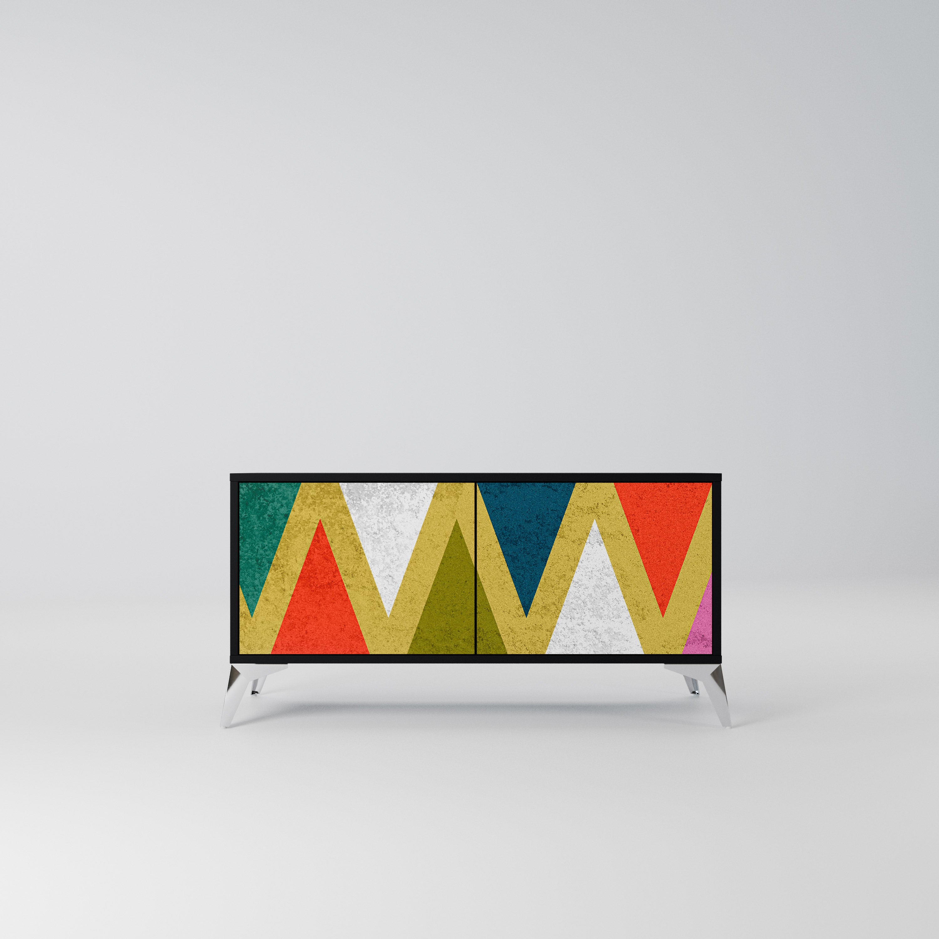 COLORFUL TRIANGLES Kompaktowa szafka RTV 2-drzwiowa