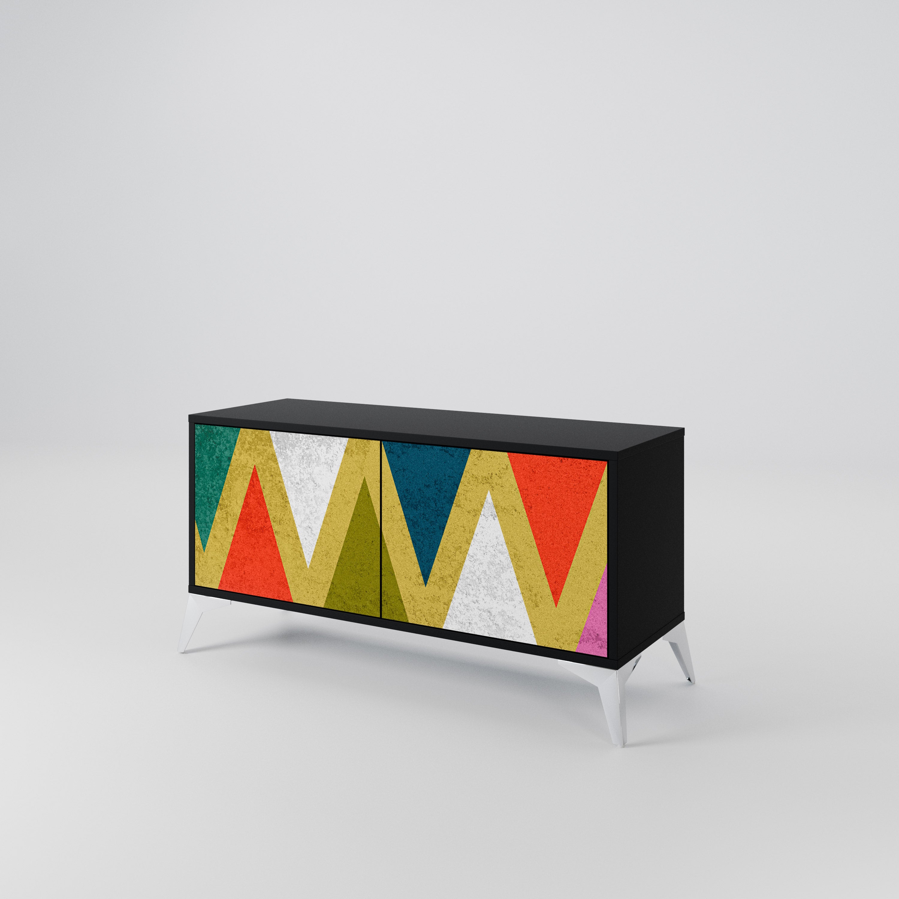 COLORFUL TRIANGLES Kompaktowa szafka RTV 2-drzwiowa