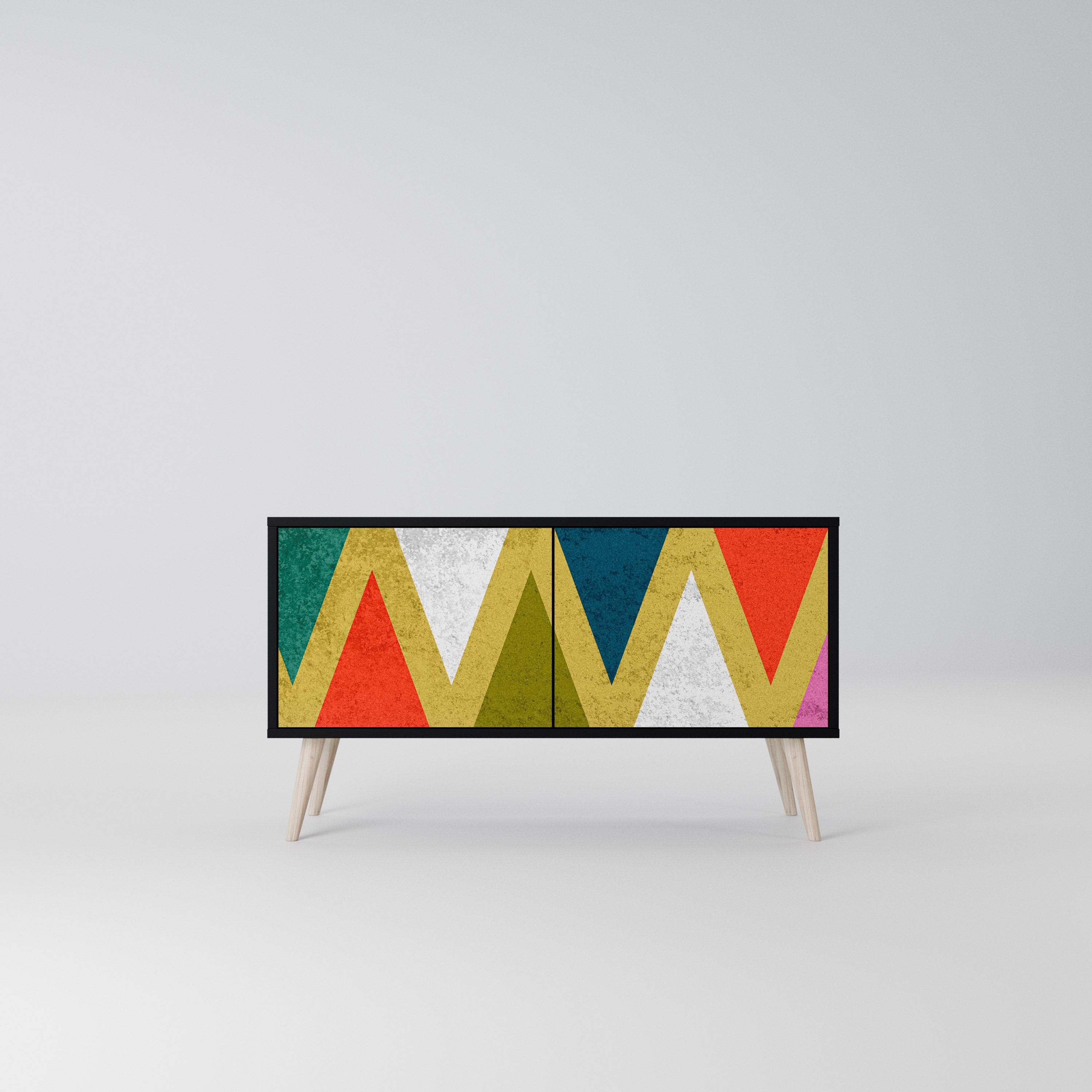 COLORFUL TRIANGLES Kompaktowa szafka RTV 2-drzwiowa