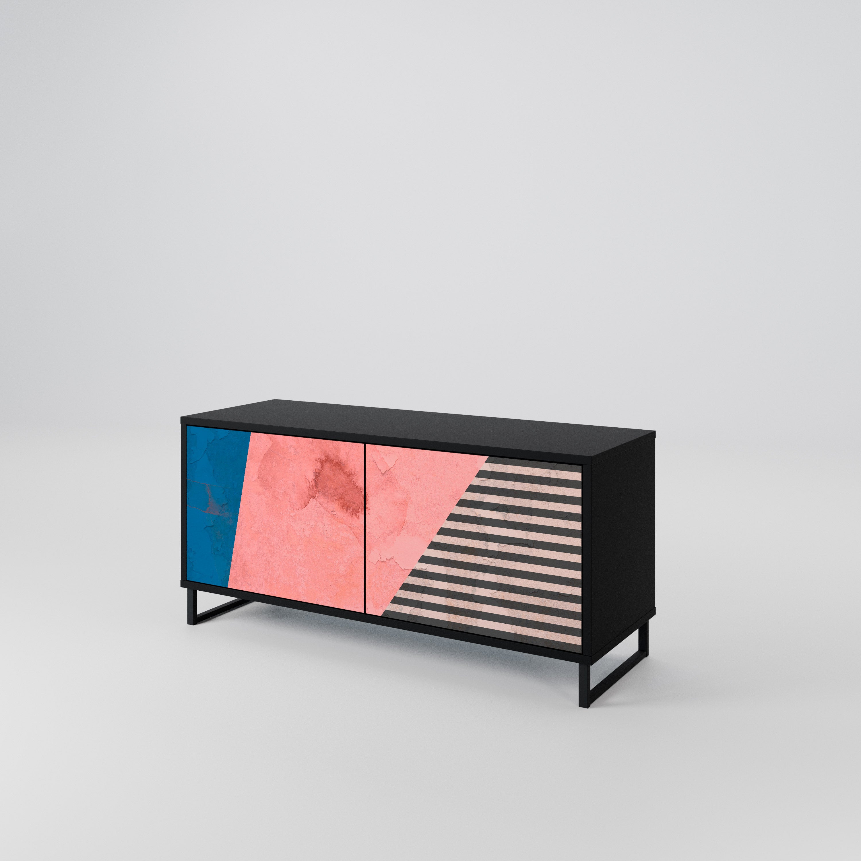 GLAMOROUS STRIPE Kompaktowa szafka RTV 2-drzwiowa