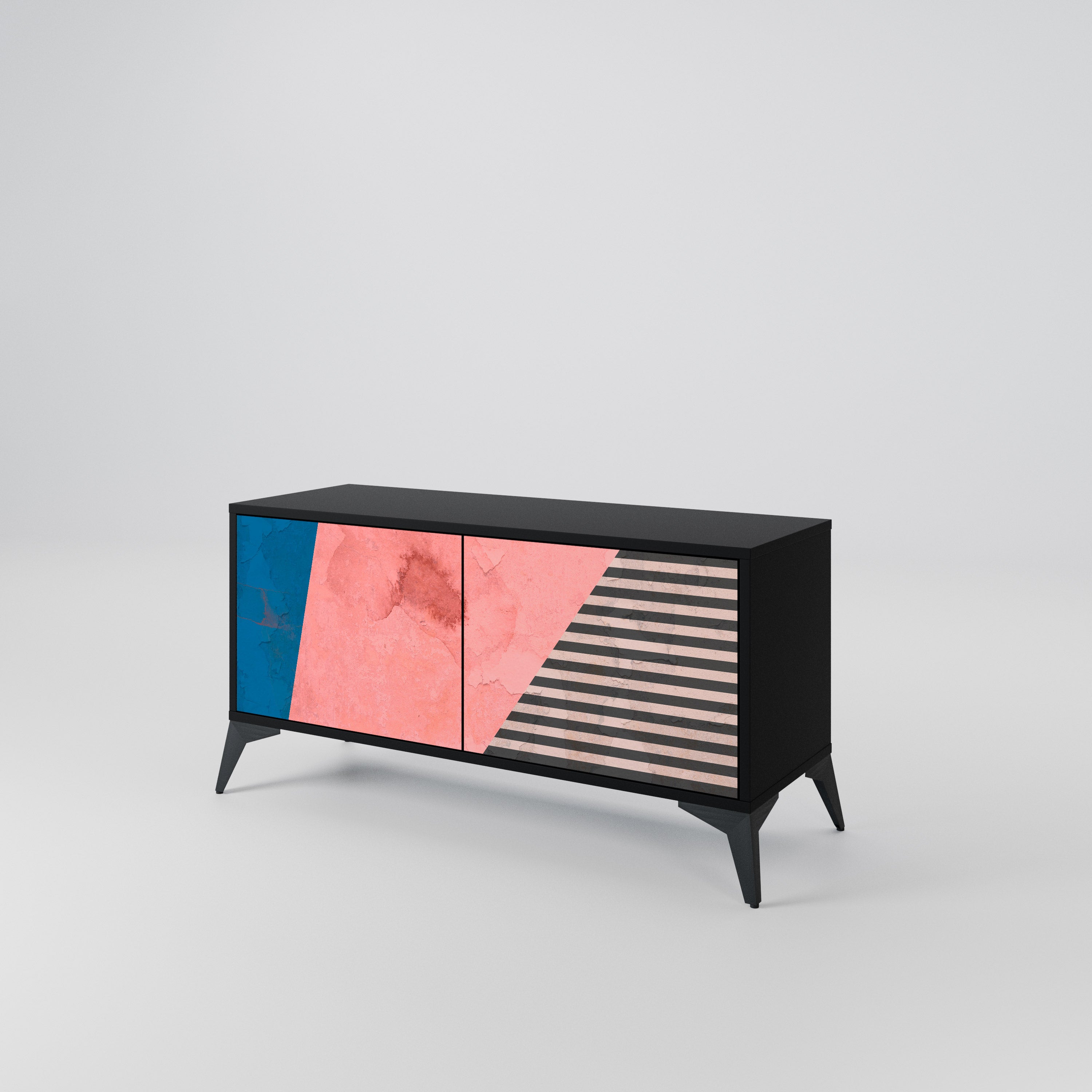 GLAMOROUS STRIPE Kompaktowa szafka RTV 2-drzwiowa