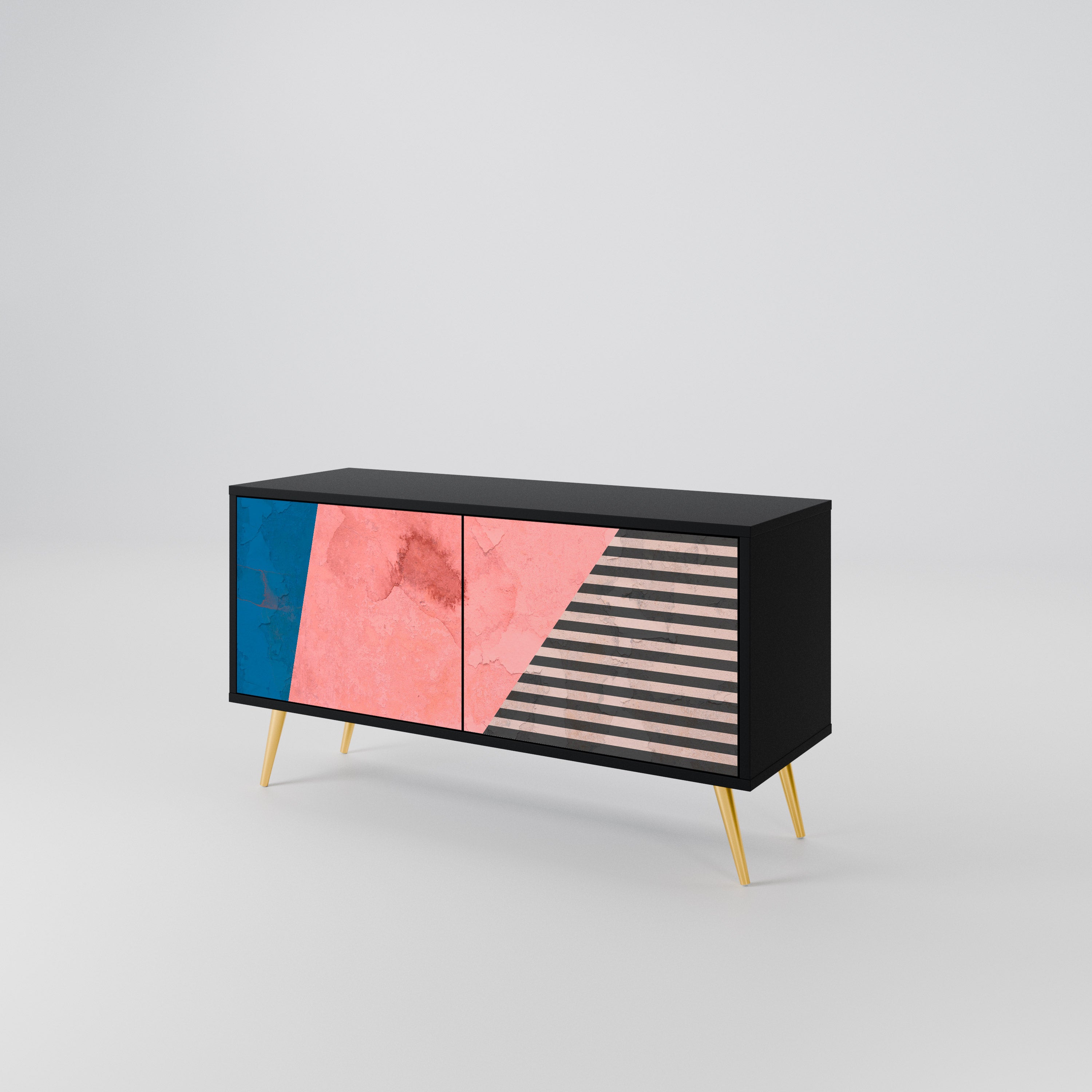 GLAMOROUS STRIPE Kompaktowa szafka RTV 2-drzwiowa