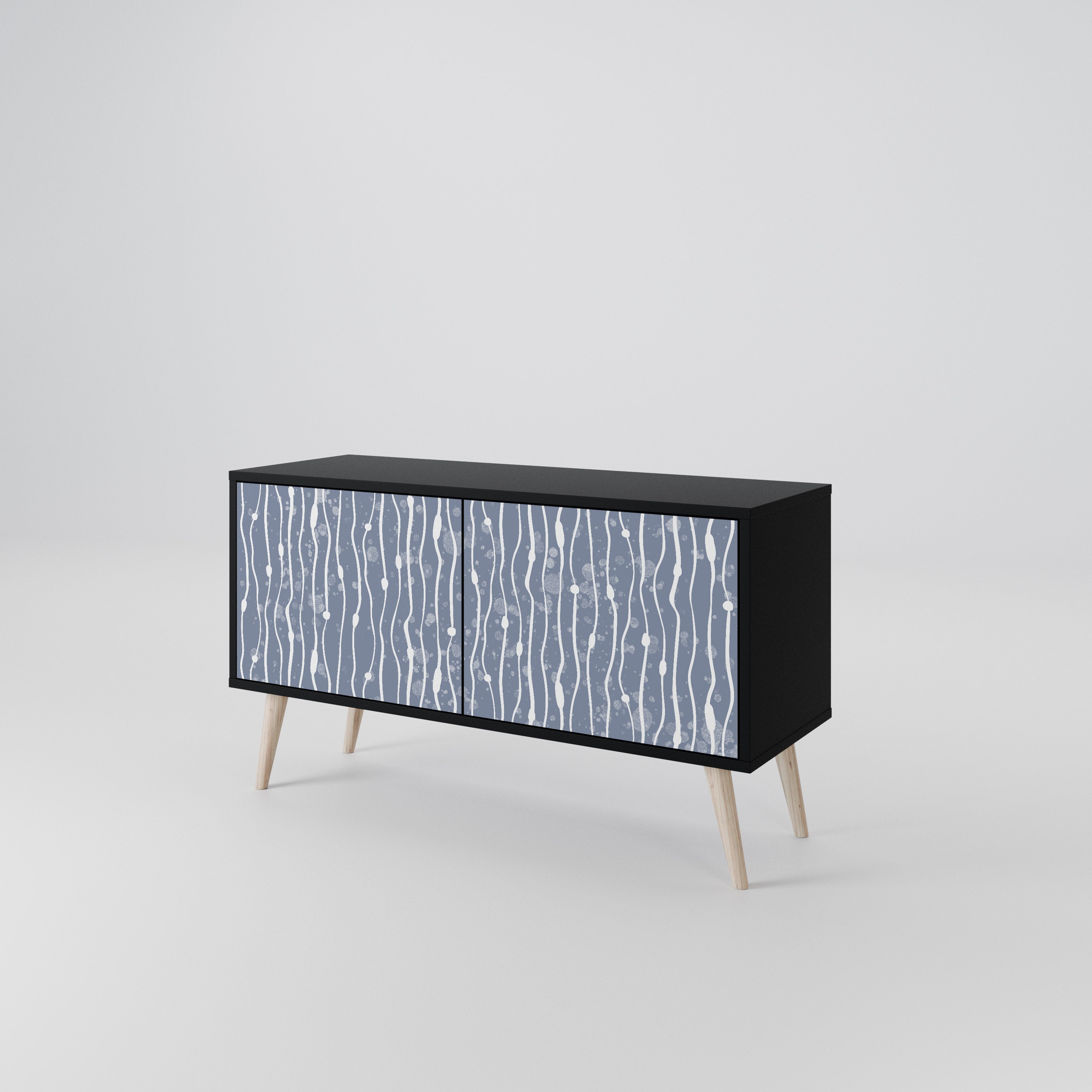 GRAPHITE RAIN Kompaktowa szafka RTV 2-drzwiowa