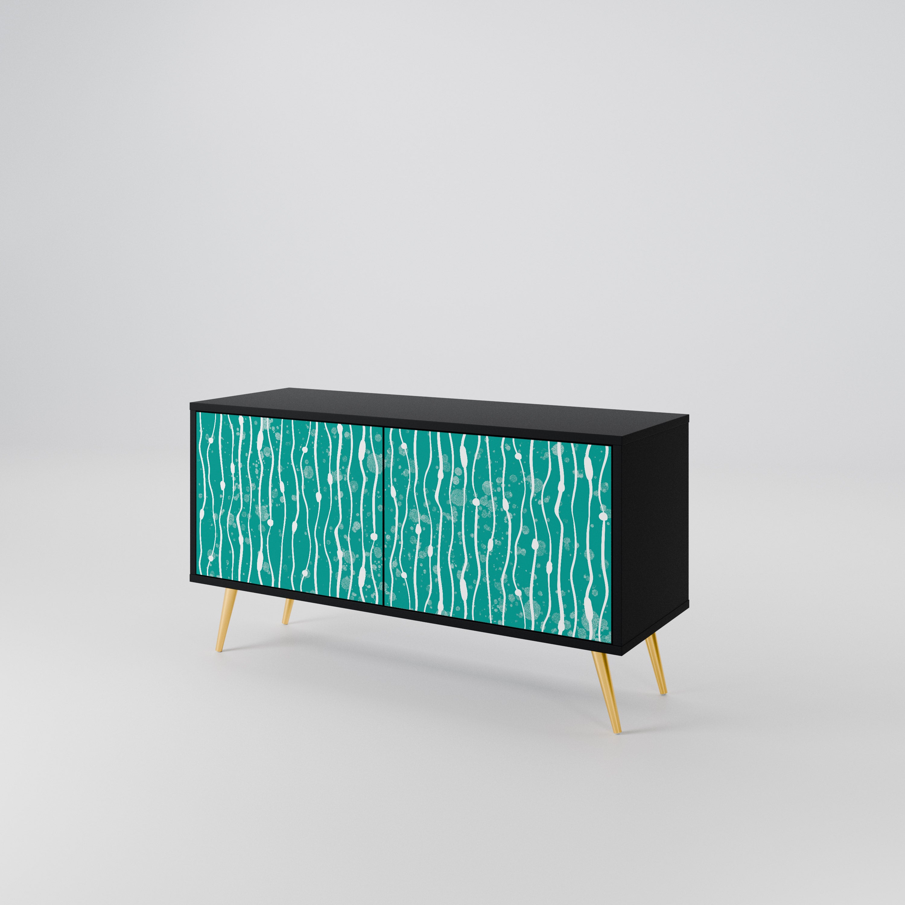 TURQUOISE RAIN Kompaktowa szafka RTV 2-drzwiowa