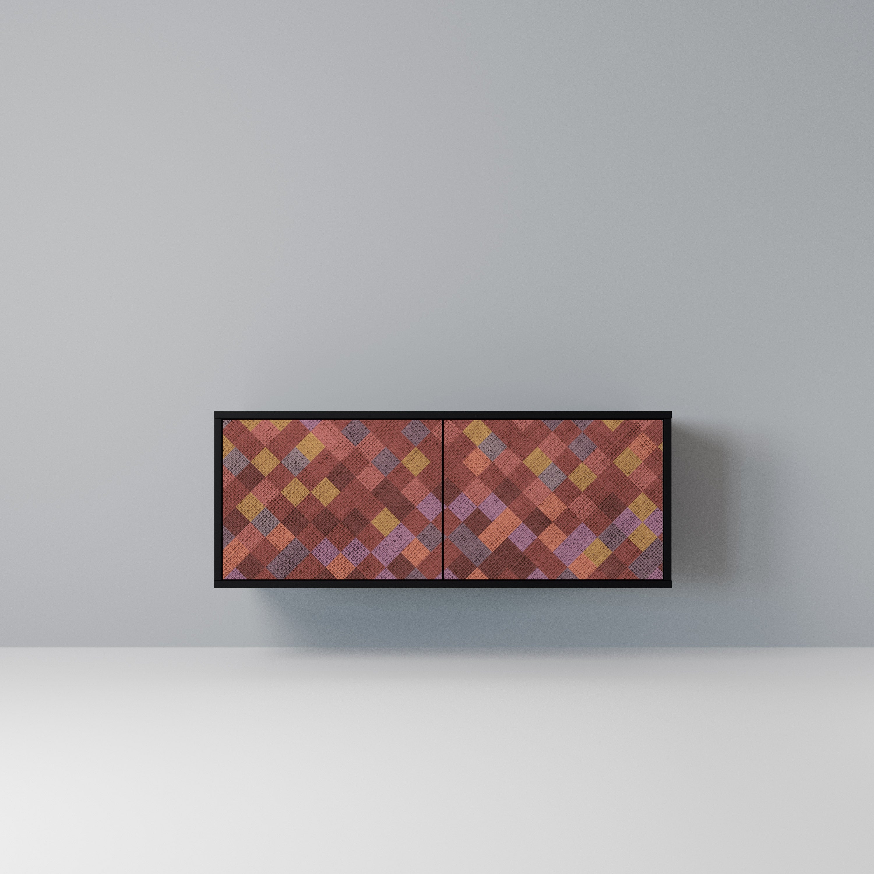 PAINTED SQUARES Kompaktowa szafka RTV 2-drzwiowa