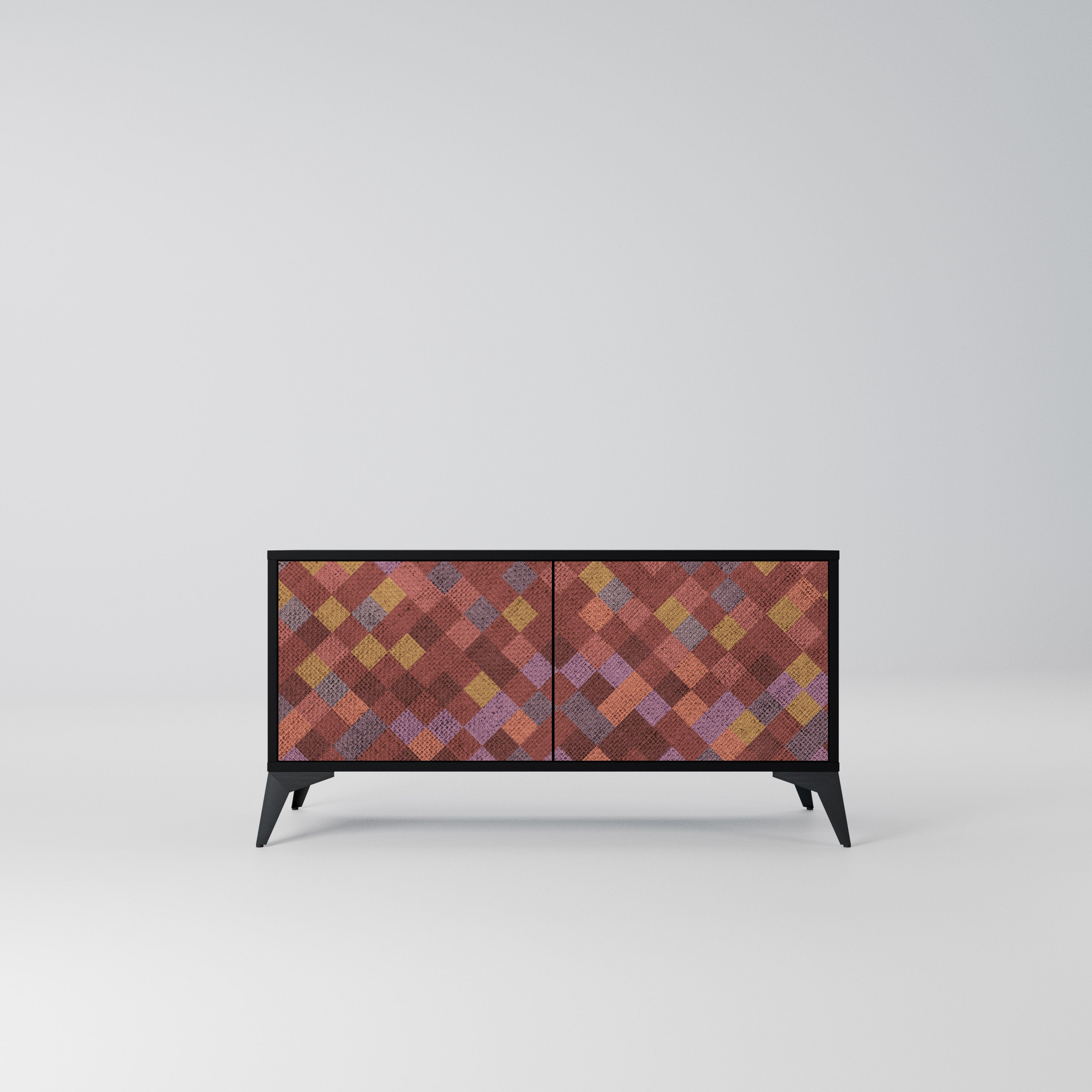 PAINTED SQUARES Kompaktowa szafka RTV 2-drzwiowa
