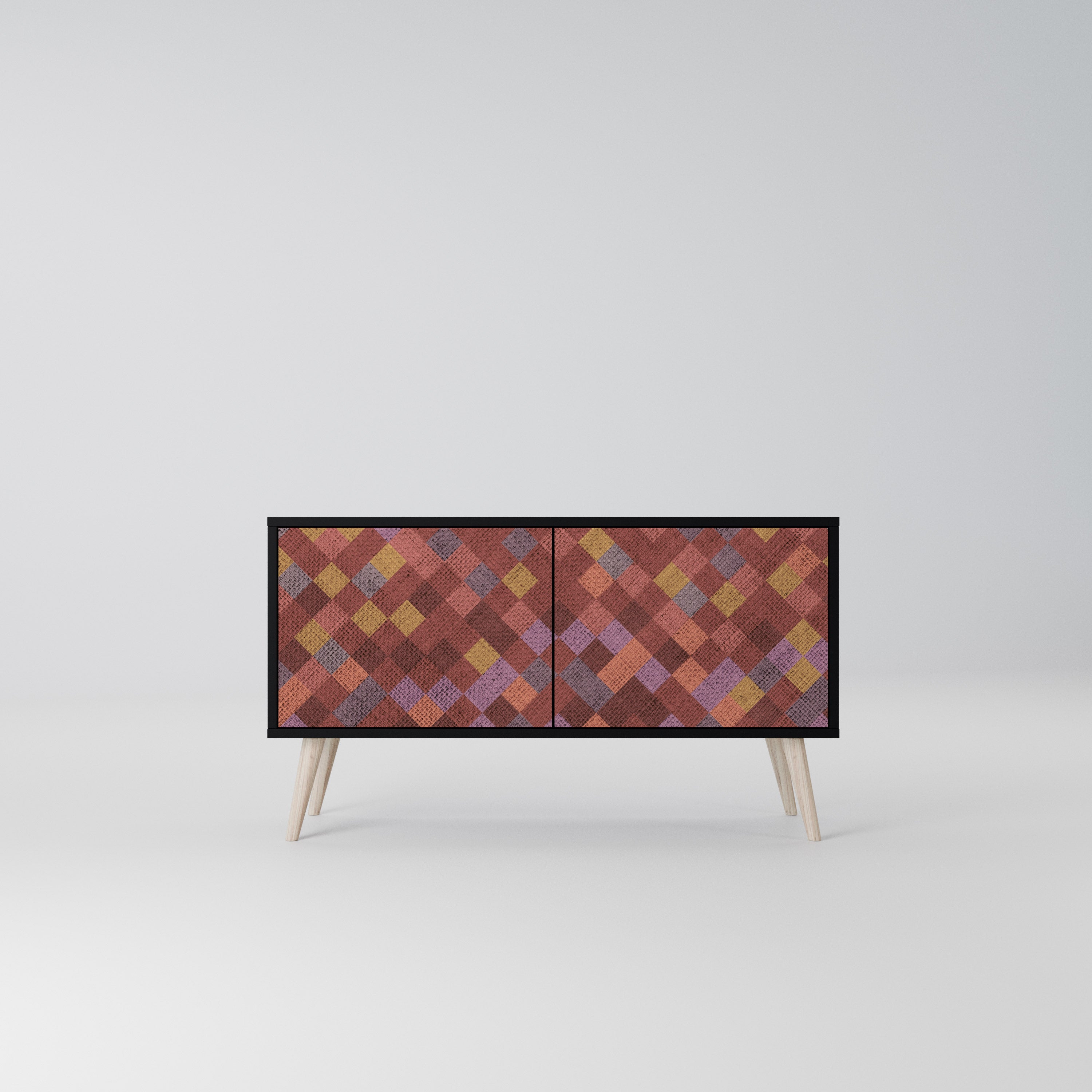 PAINTED SQUARES Kompaktowa szafka RTV 2-drzwiowa