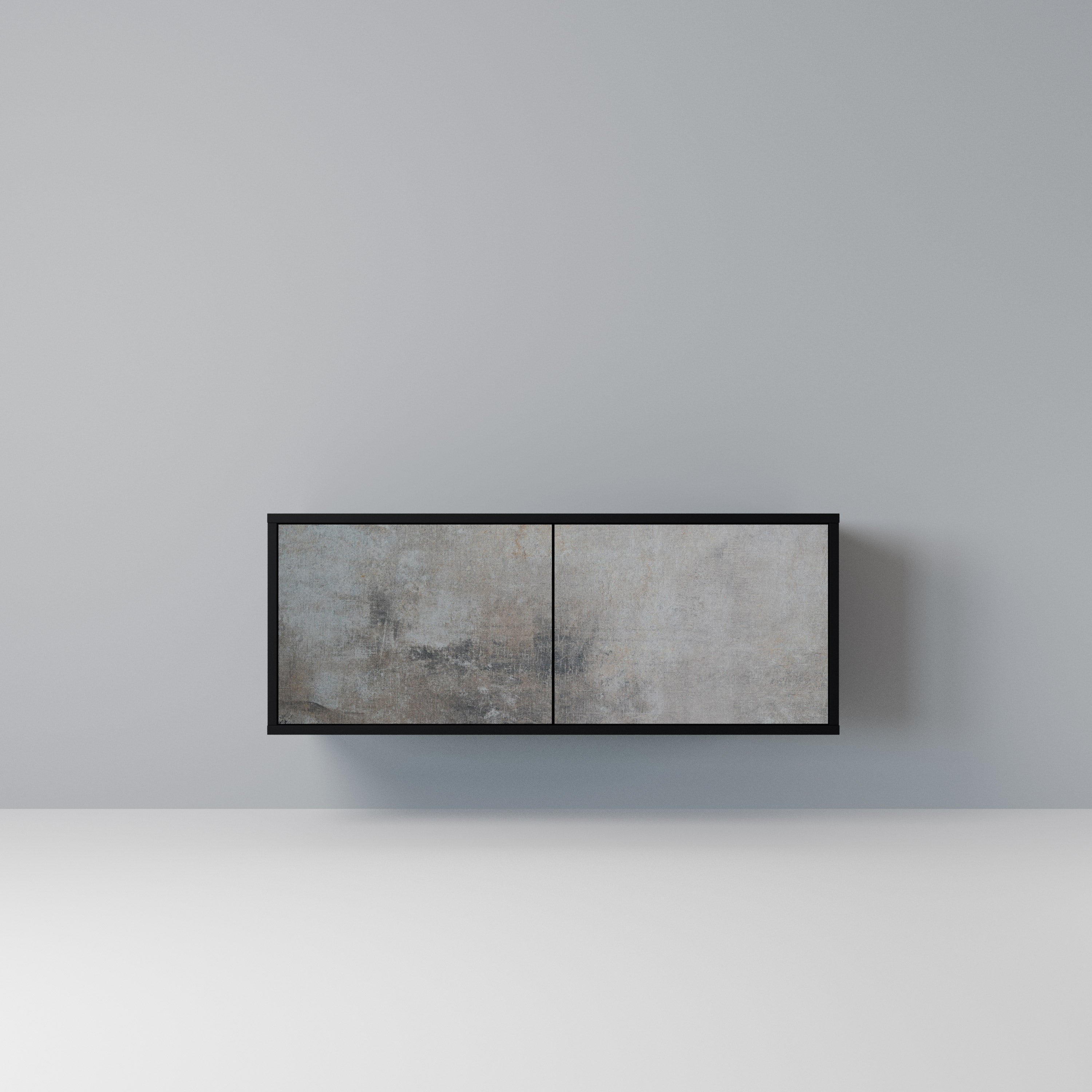 CONCRETE WALL Kompaktowa szafka RTV 2-drzwiowa