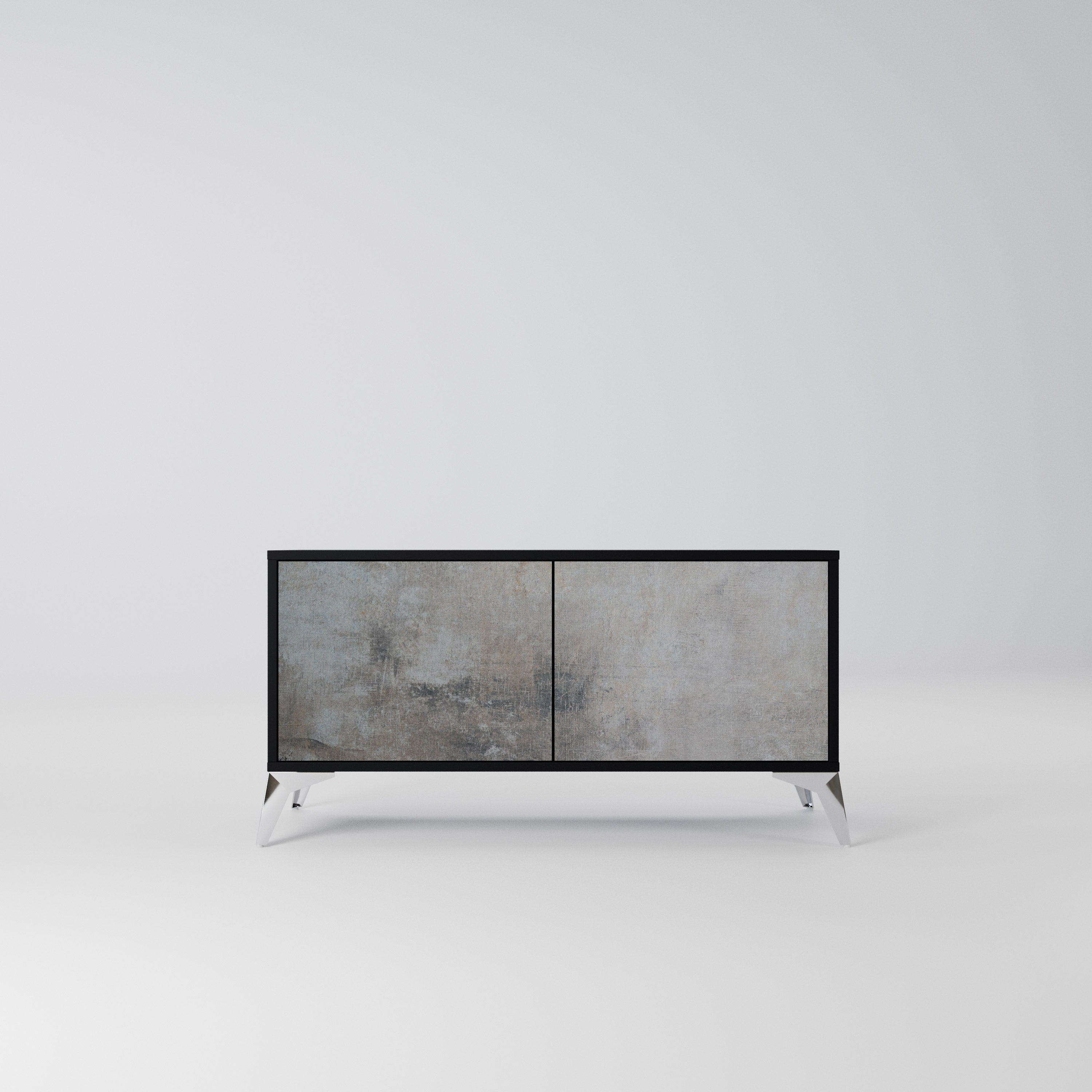 CONCRETE WALL Kompaktowa szafka RTV 2-drzwiowa