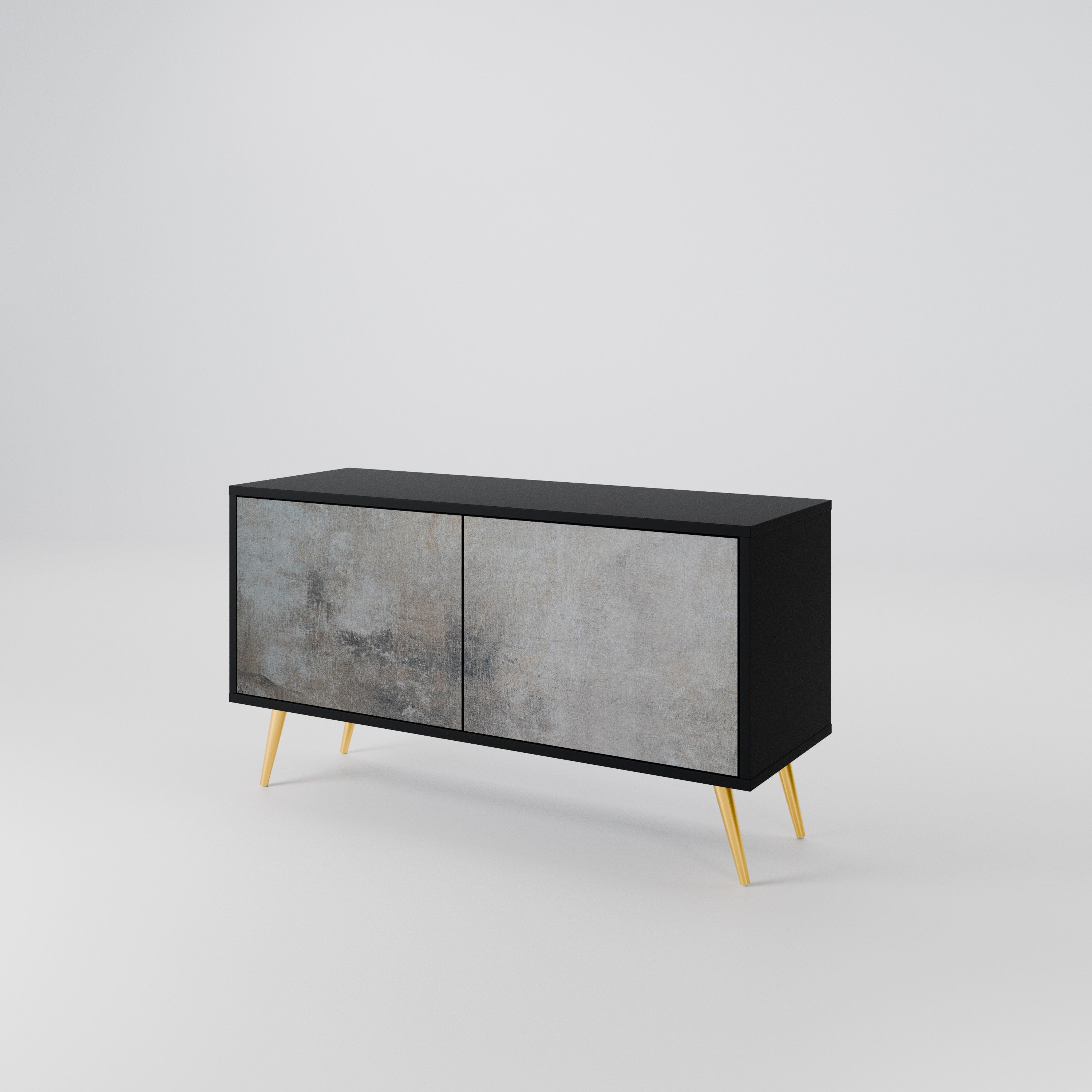 CONCRETE WALL Kompaktowa szafka RTV 2-drzwiowa