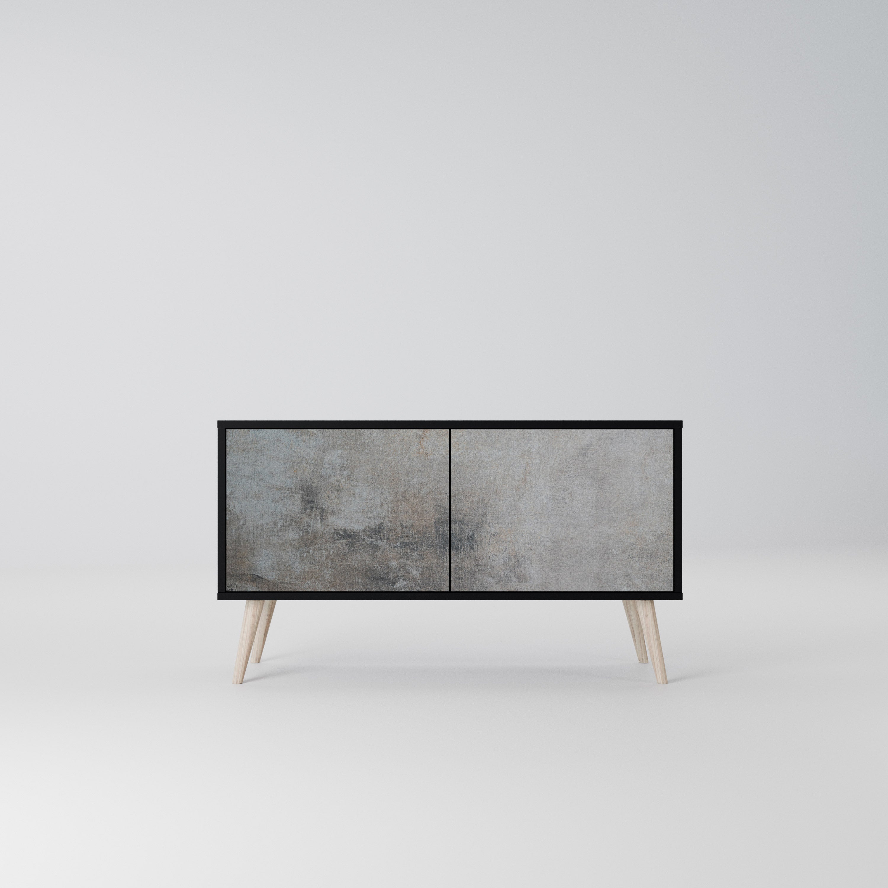 CONCRETE WALL Kompaktowa szafka RTV 2-drzwiowa