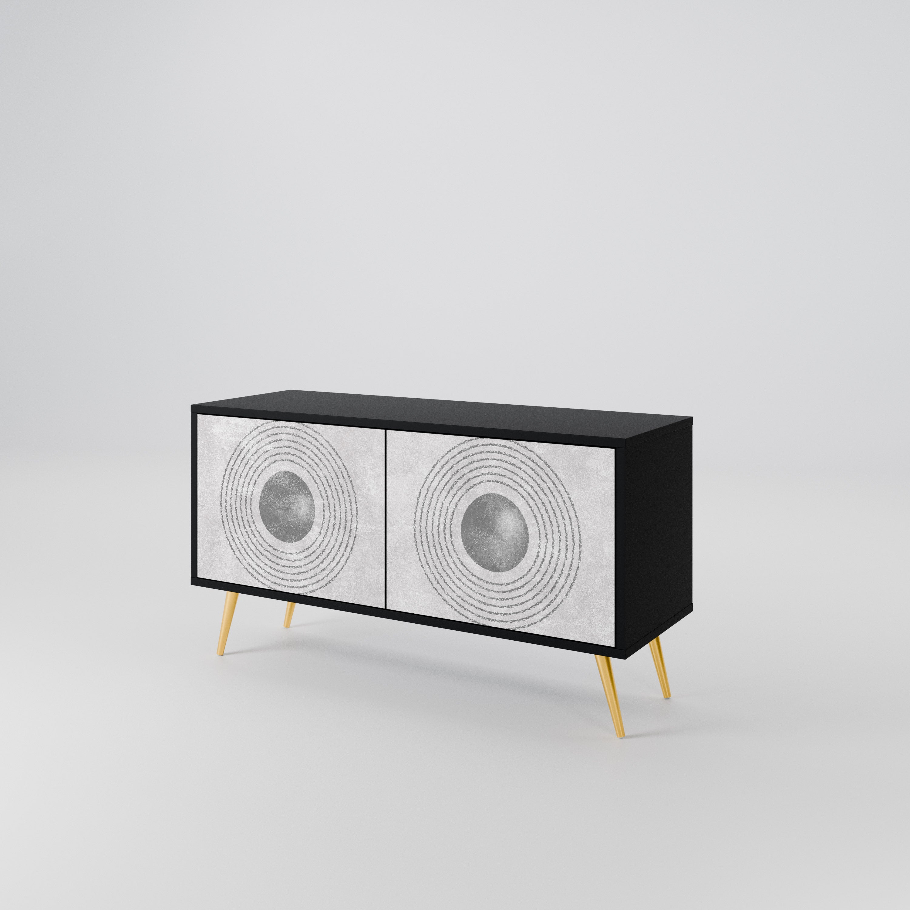 SOLID CIRCLES Kompaktowa szafka RTV 2-drzwiowa
