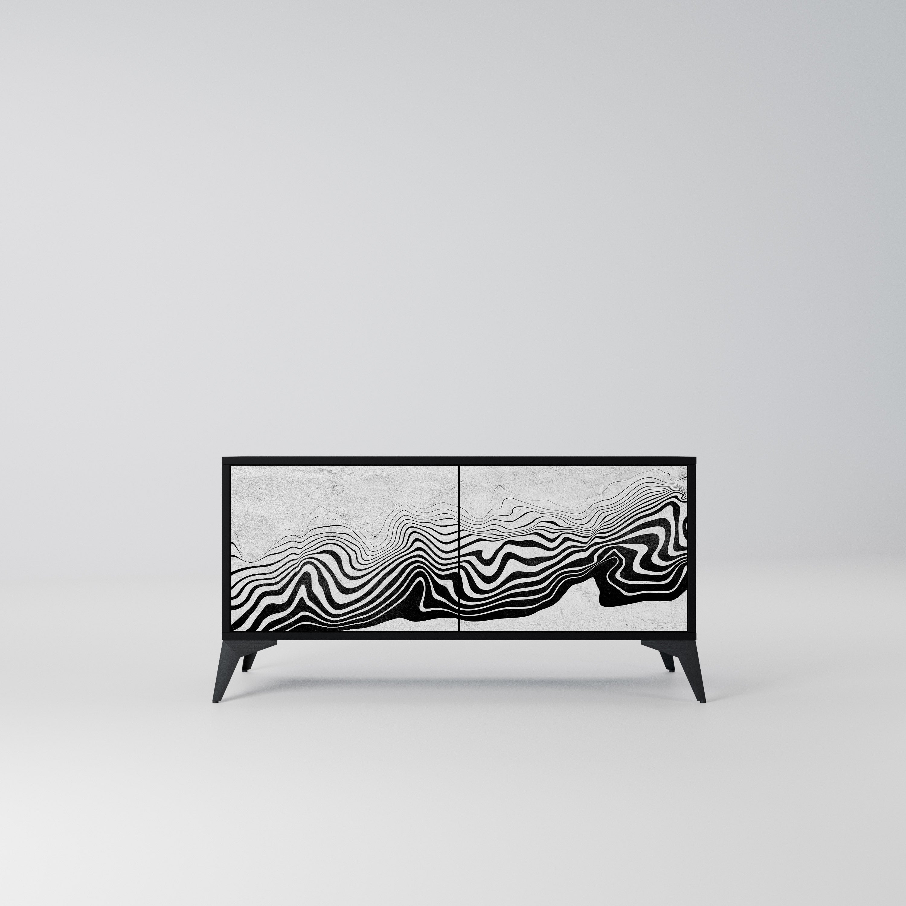MONOCHROME MIRAGE Kompaktowa szafka RTV 2-drzwiowa