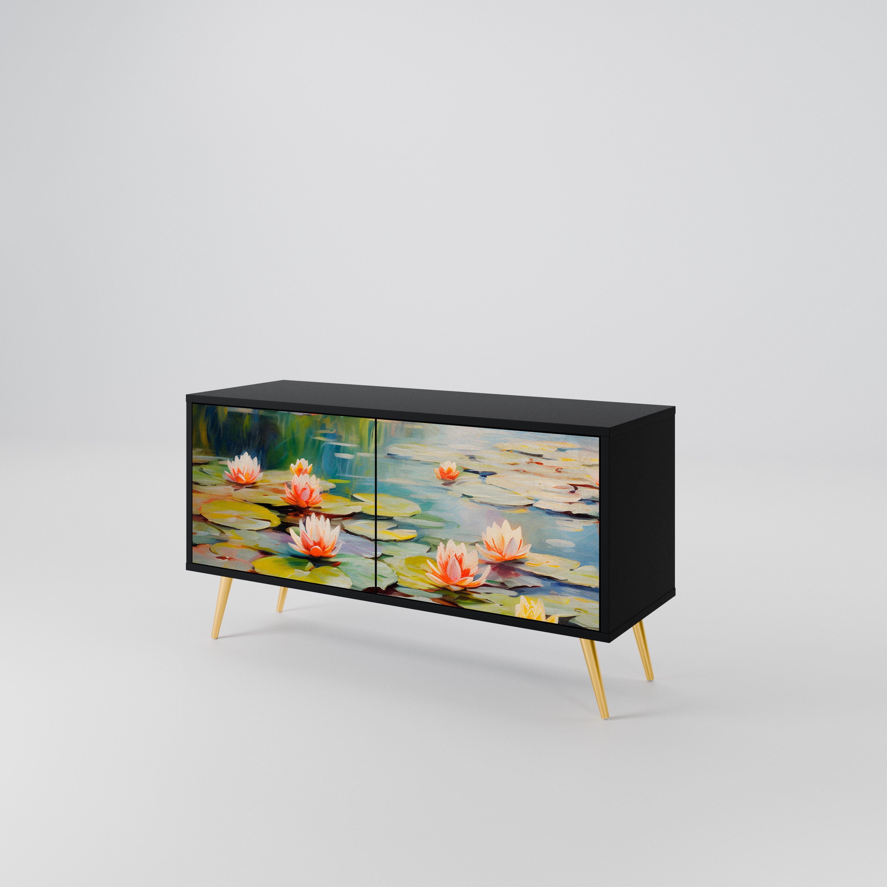 BLOOMING WATERS Kompaktowa szafka RTV 2-drzwiowa