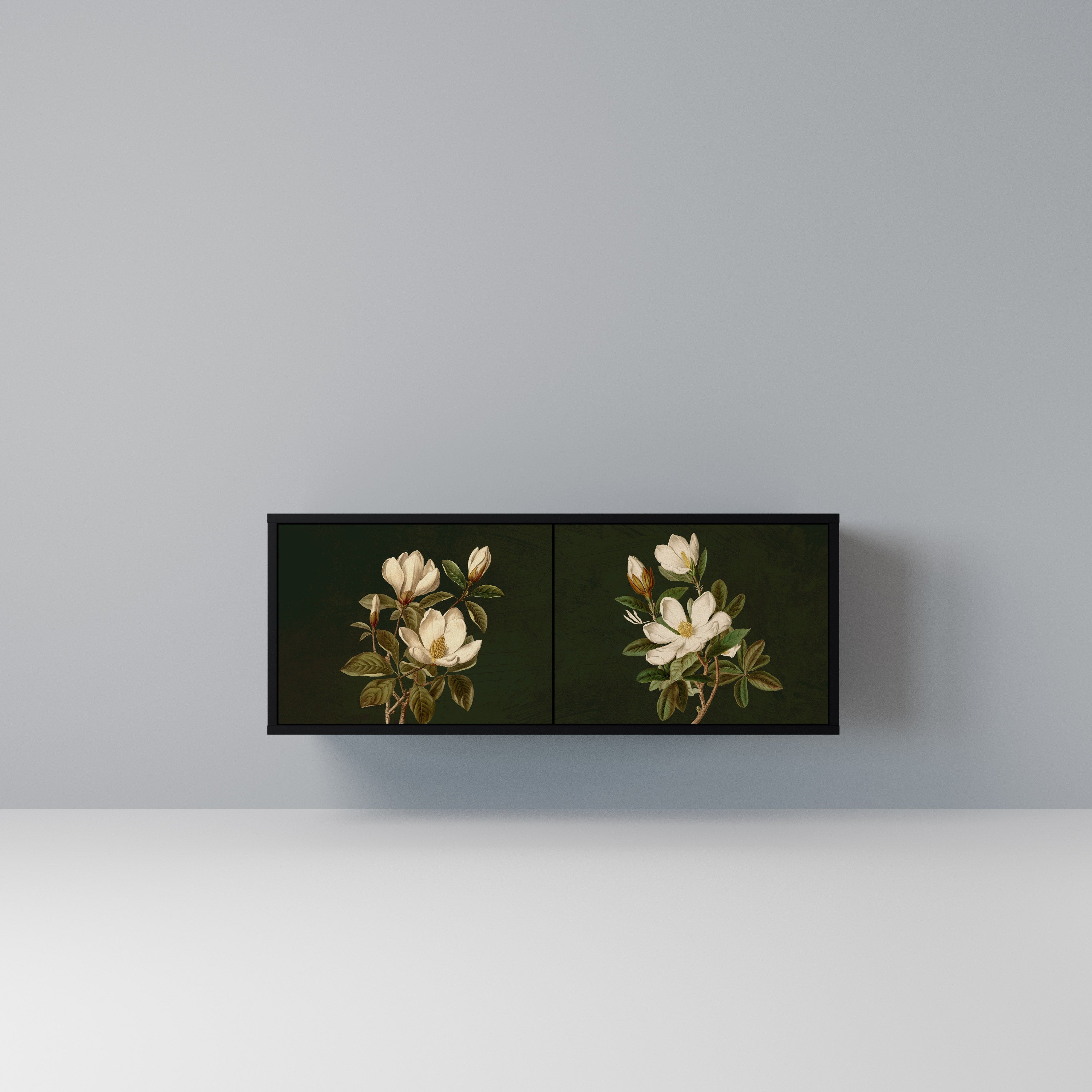 FLORAL NOIR Kompaktowa szafka RTV 2-drzwiowa