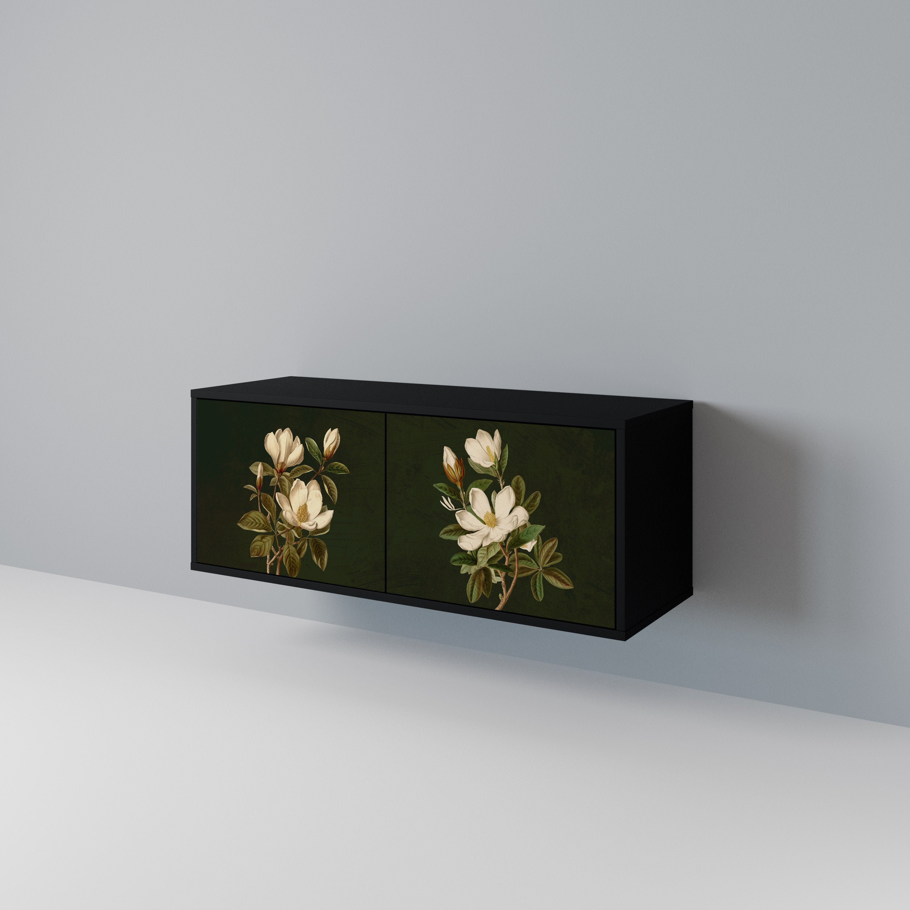 FLORAL NOIR Kompaktowa szafka RTV 2-drzwiowa