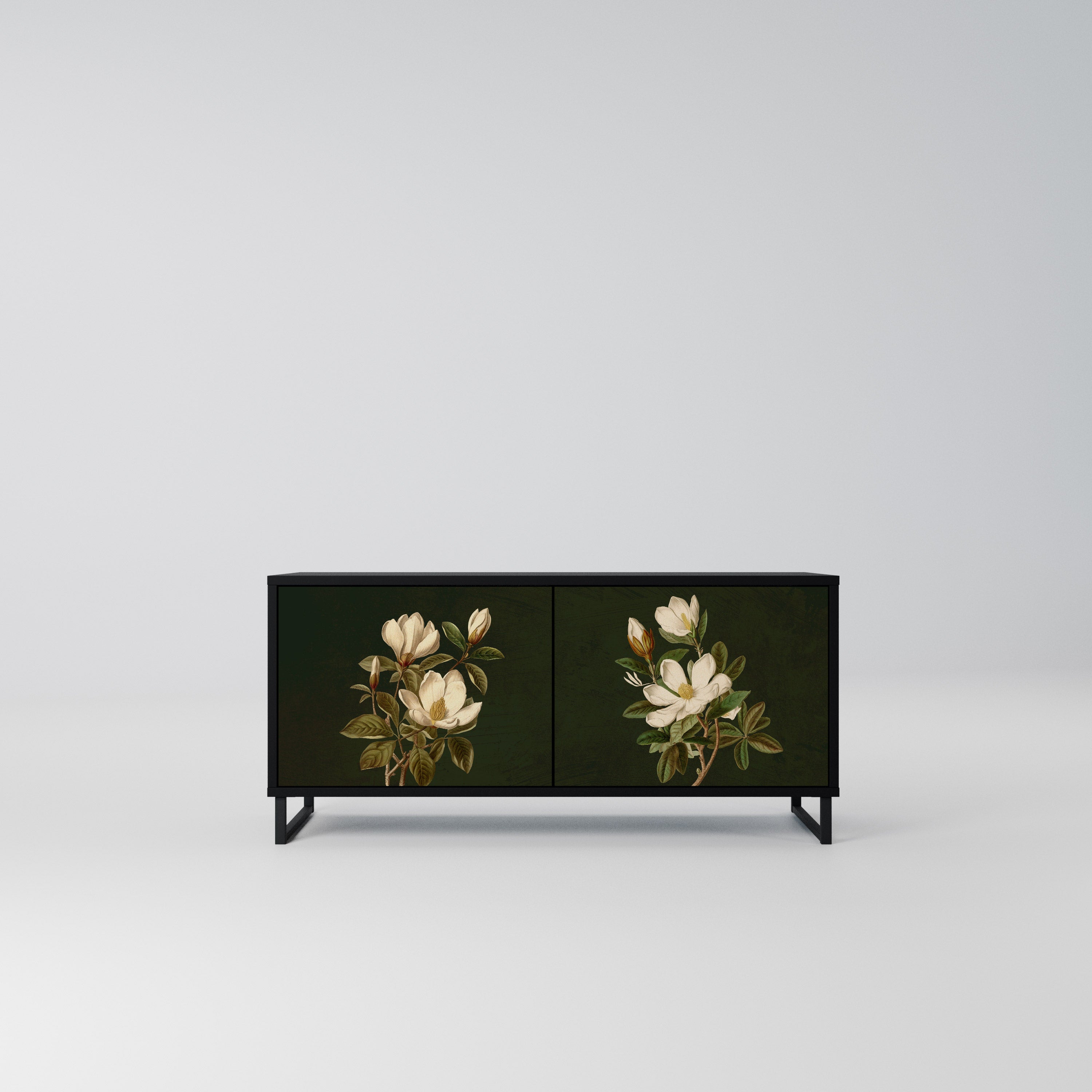 FLORAL NOIR Kompaktowa szafka RTV 2-drzwiowa