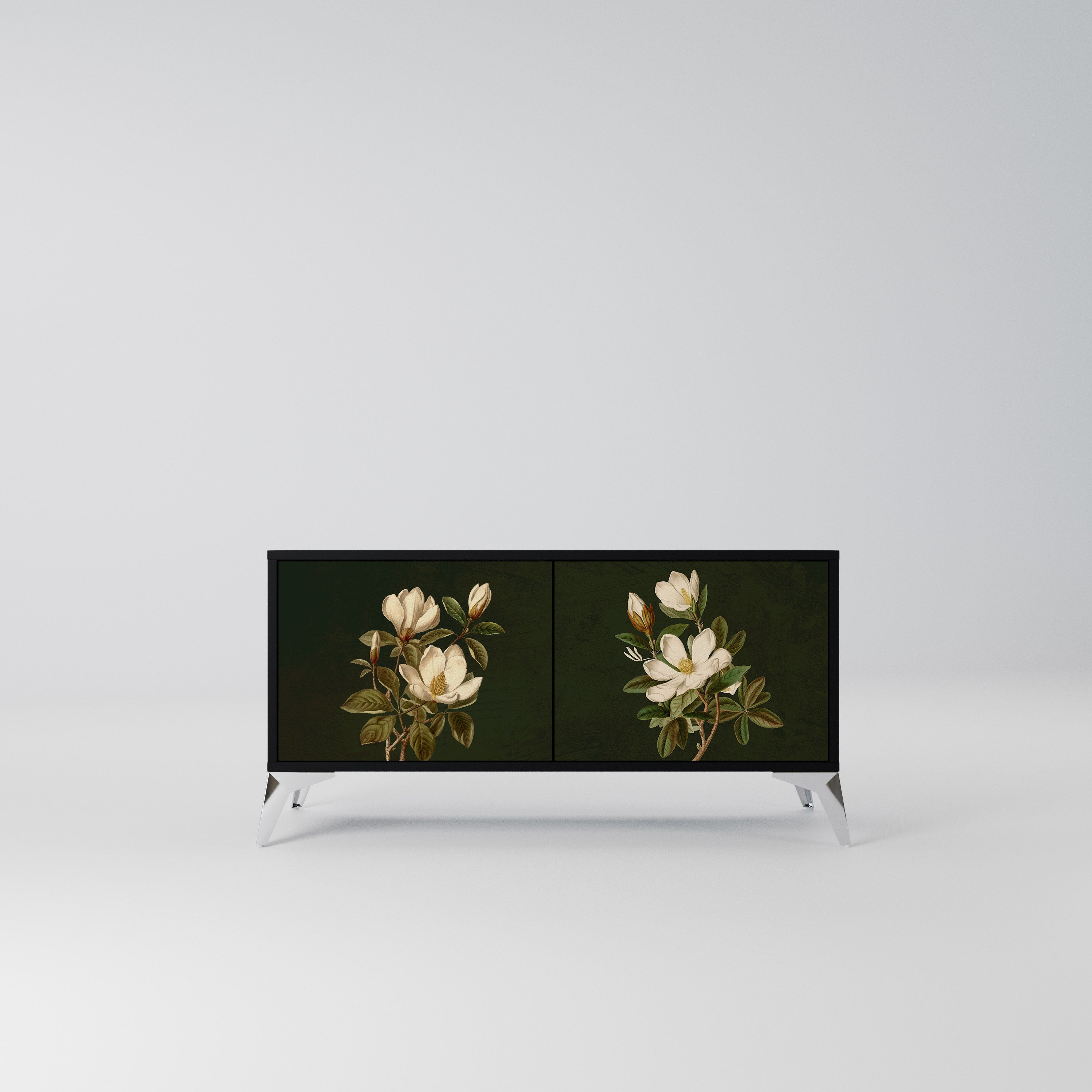 FLORAL NOIR Kompaktowa szafka RTV 2-drzwiowa