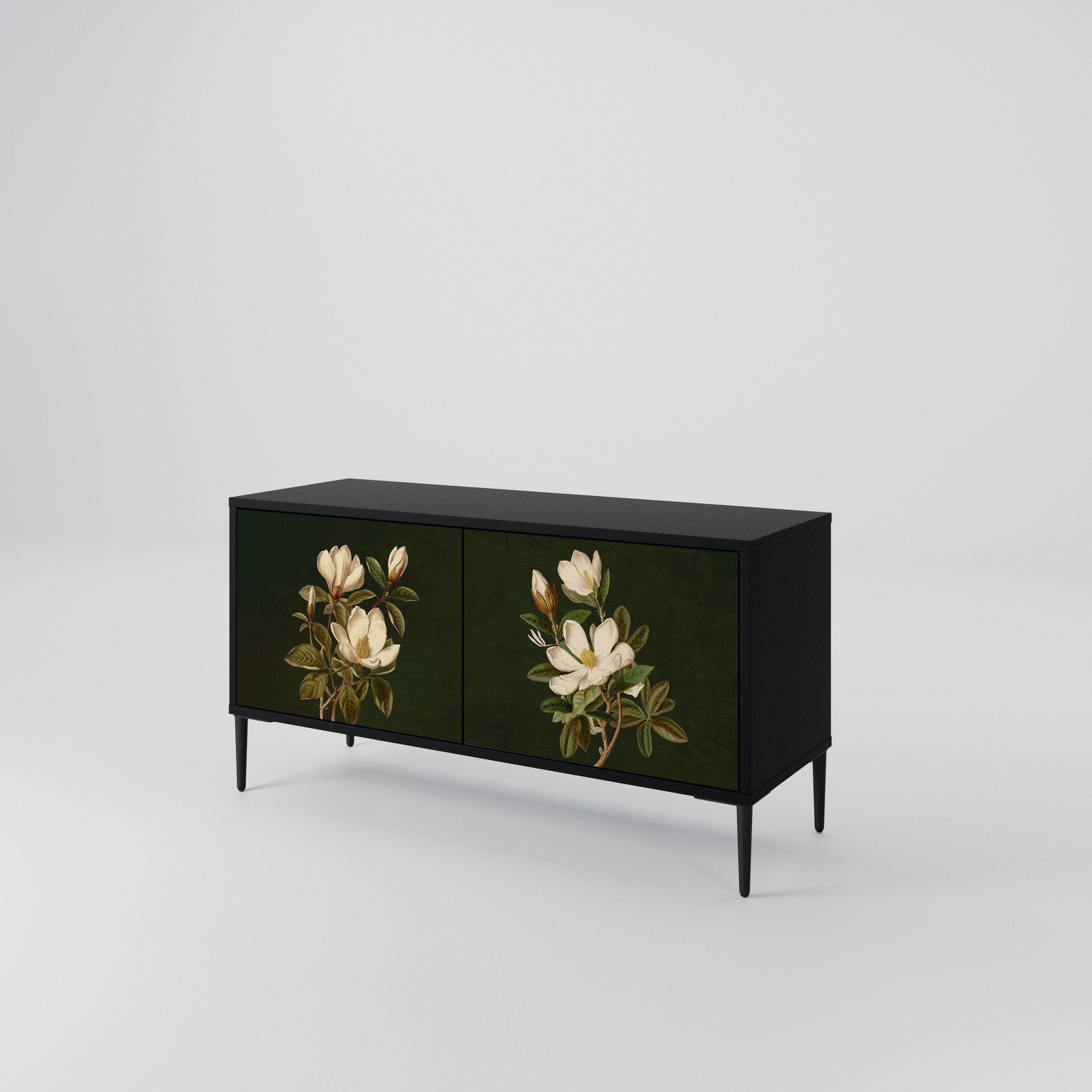 FLORAL NOIR Kompaktowa szafka RTV 2-drzwiowa