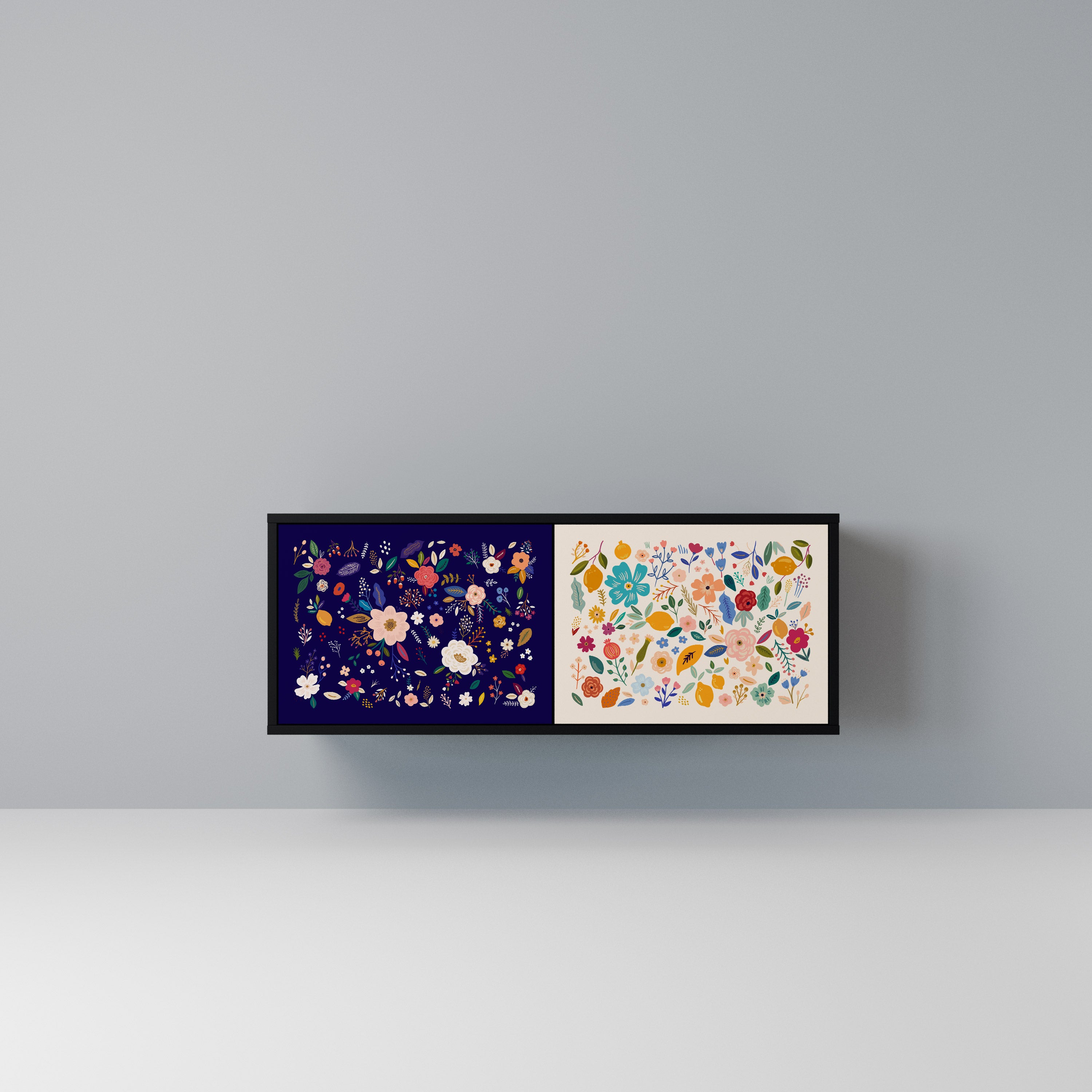 FLORAL COMBINATION Kompaktowa szafka RTV 2-drzwiowa