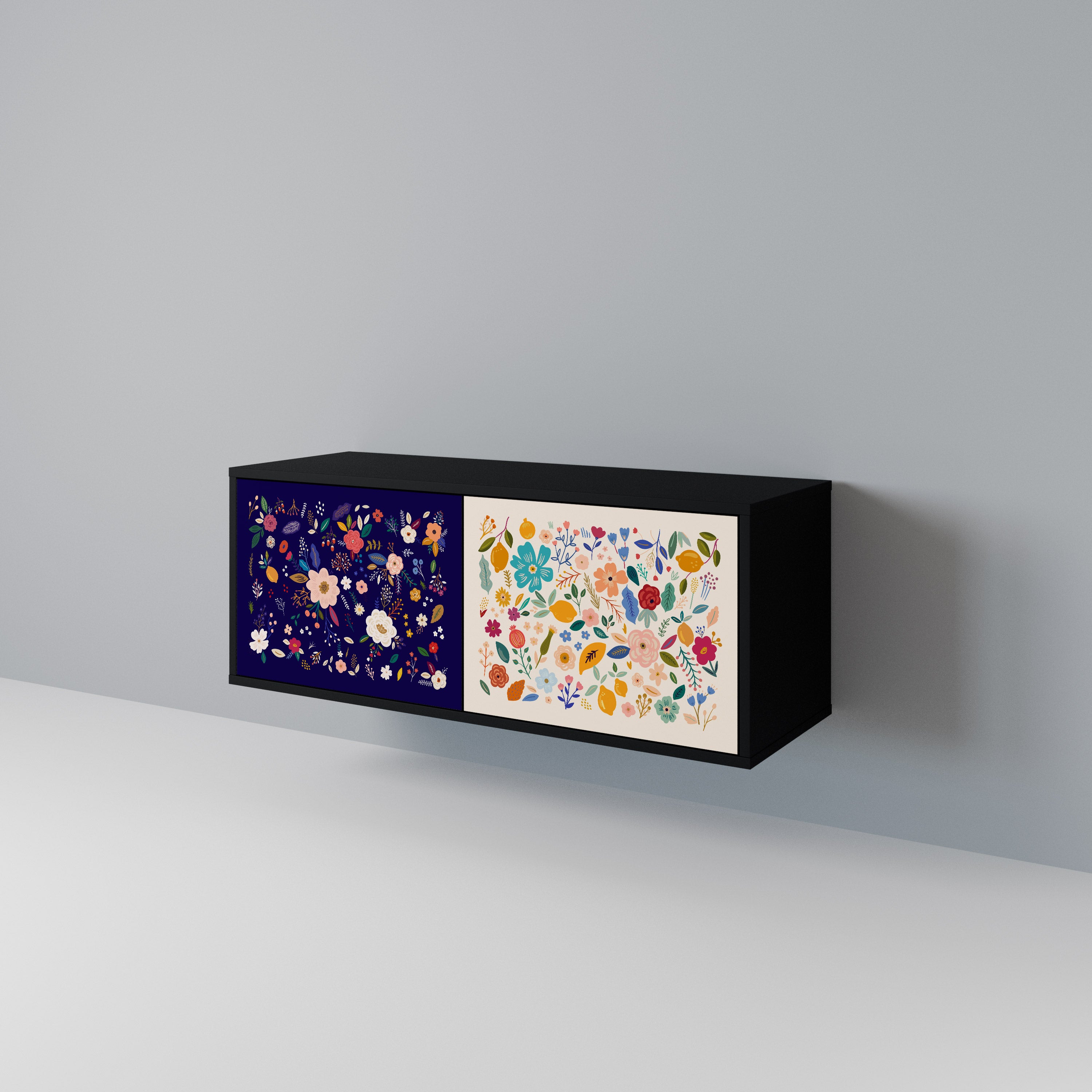 FLORAL COMBINATION Kompaktowa szafka RTV 2-drzwiowa
