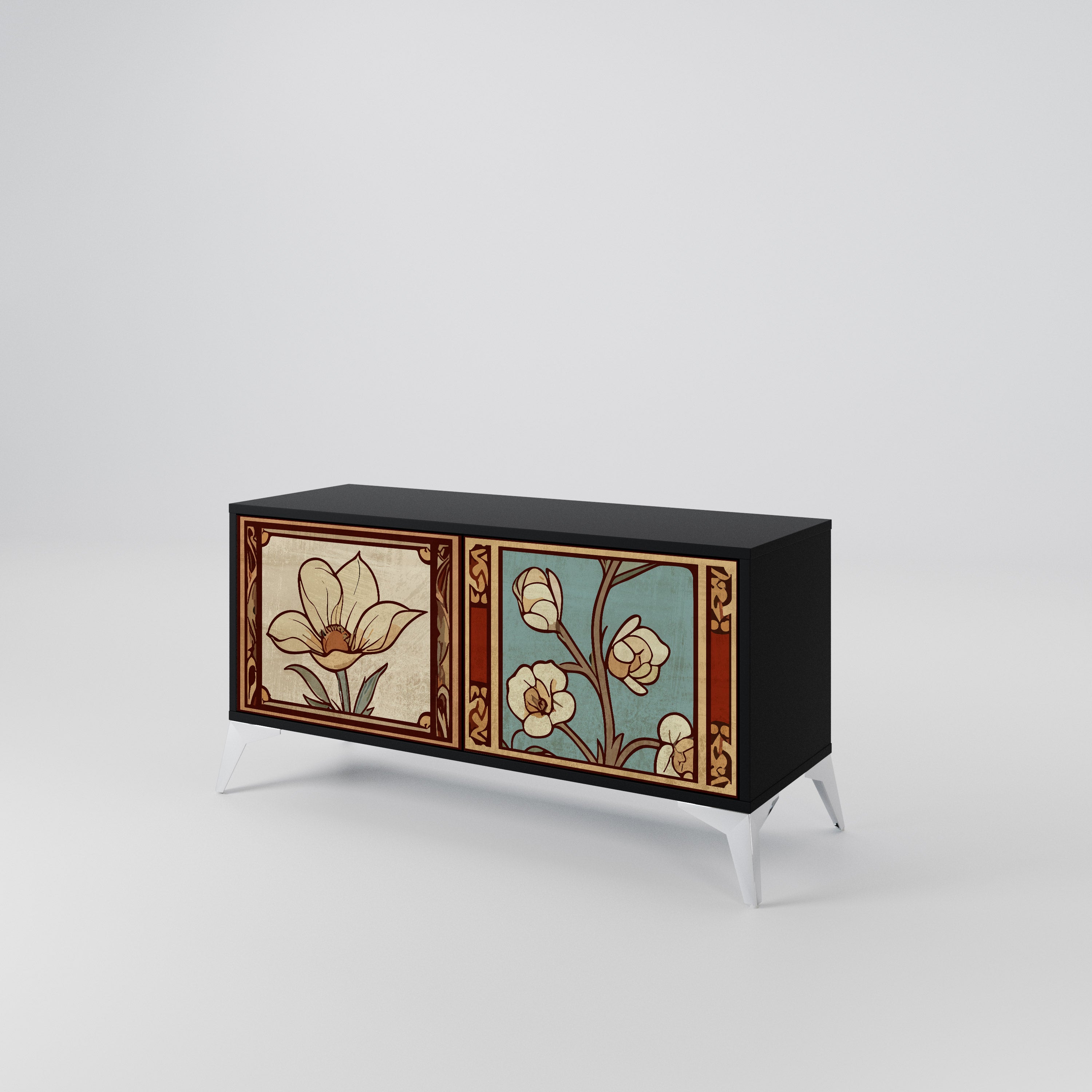 TIMELESS FLORA Kompaktowa szafka RTV 2-drzwiowa