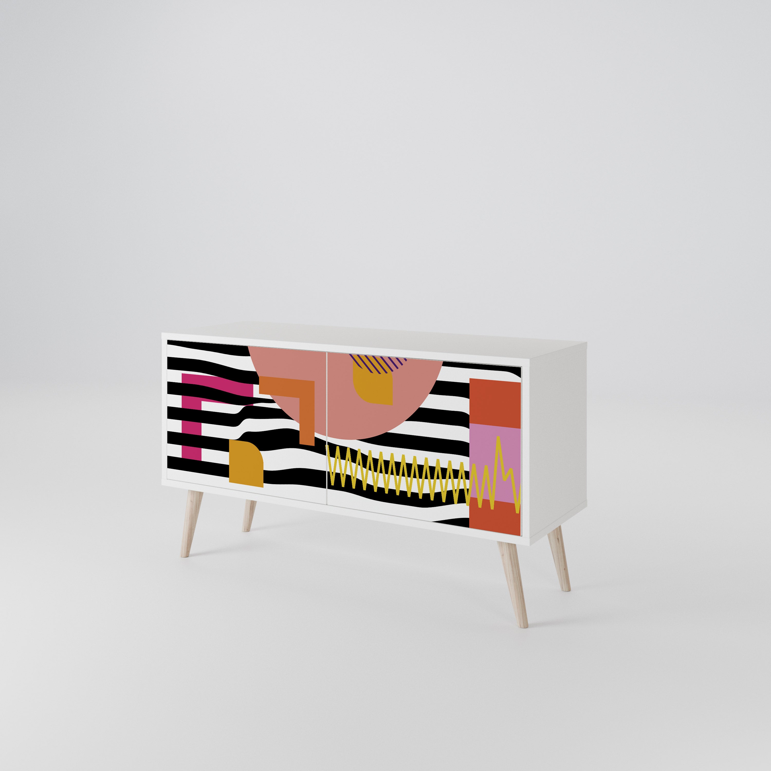 CHROMATIC ABSTRACT Kompaktowa szafka RTV 2-drzwiowa