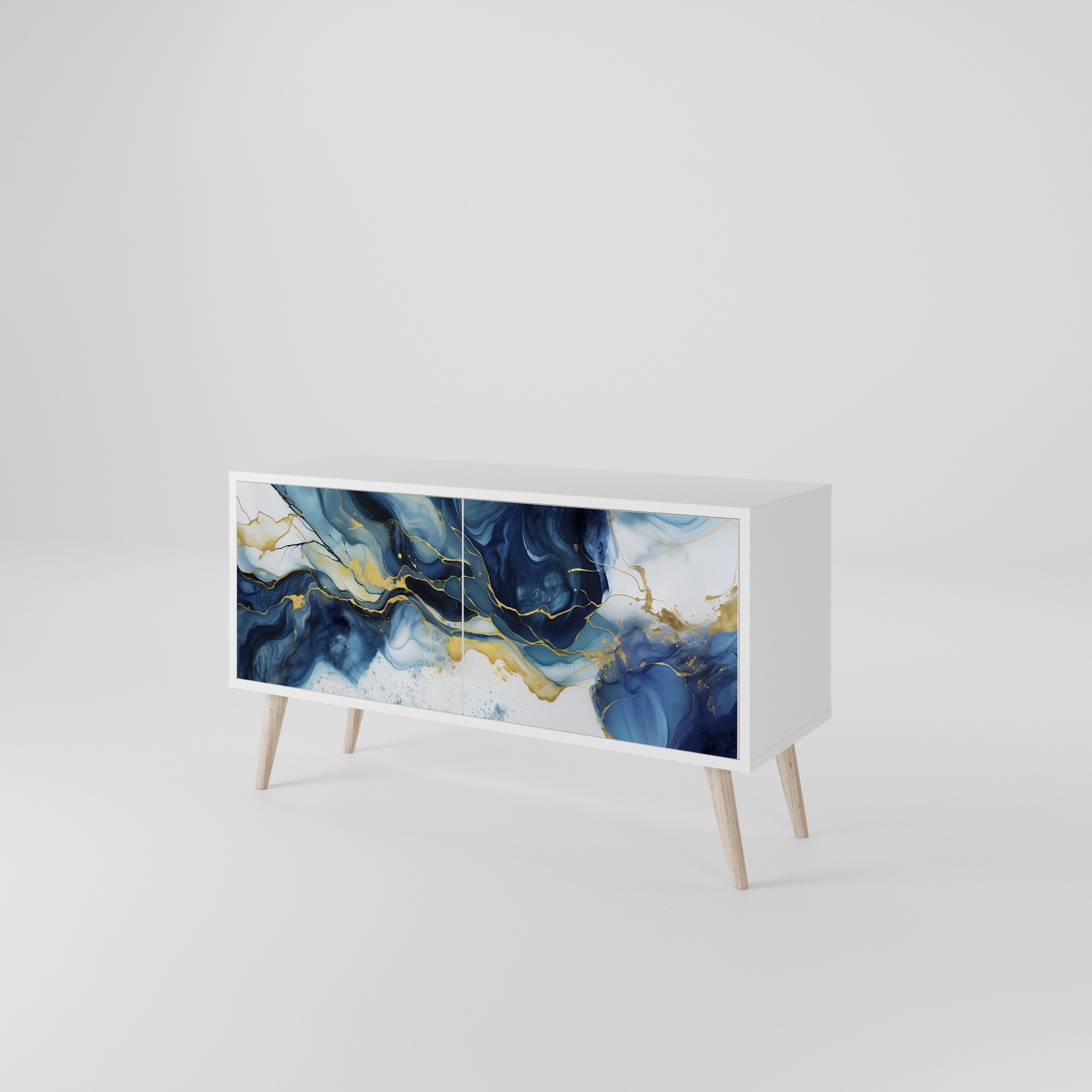 INKY MARBLE Kompaktowa szafka RTV 2-drzwiowa