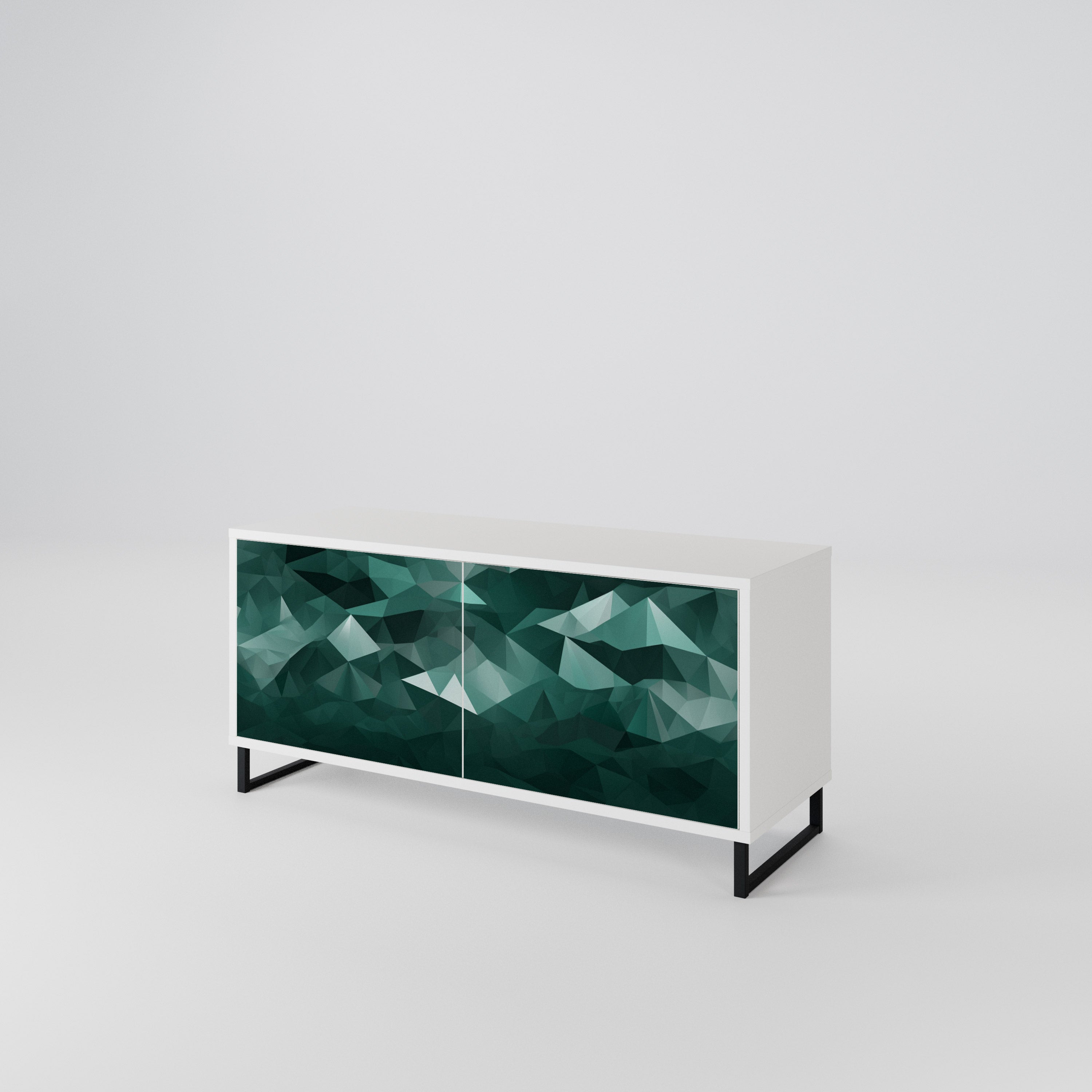 POLYGONAL FLOATING Kompaktowa szafka RTV 2-drzwiowa