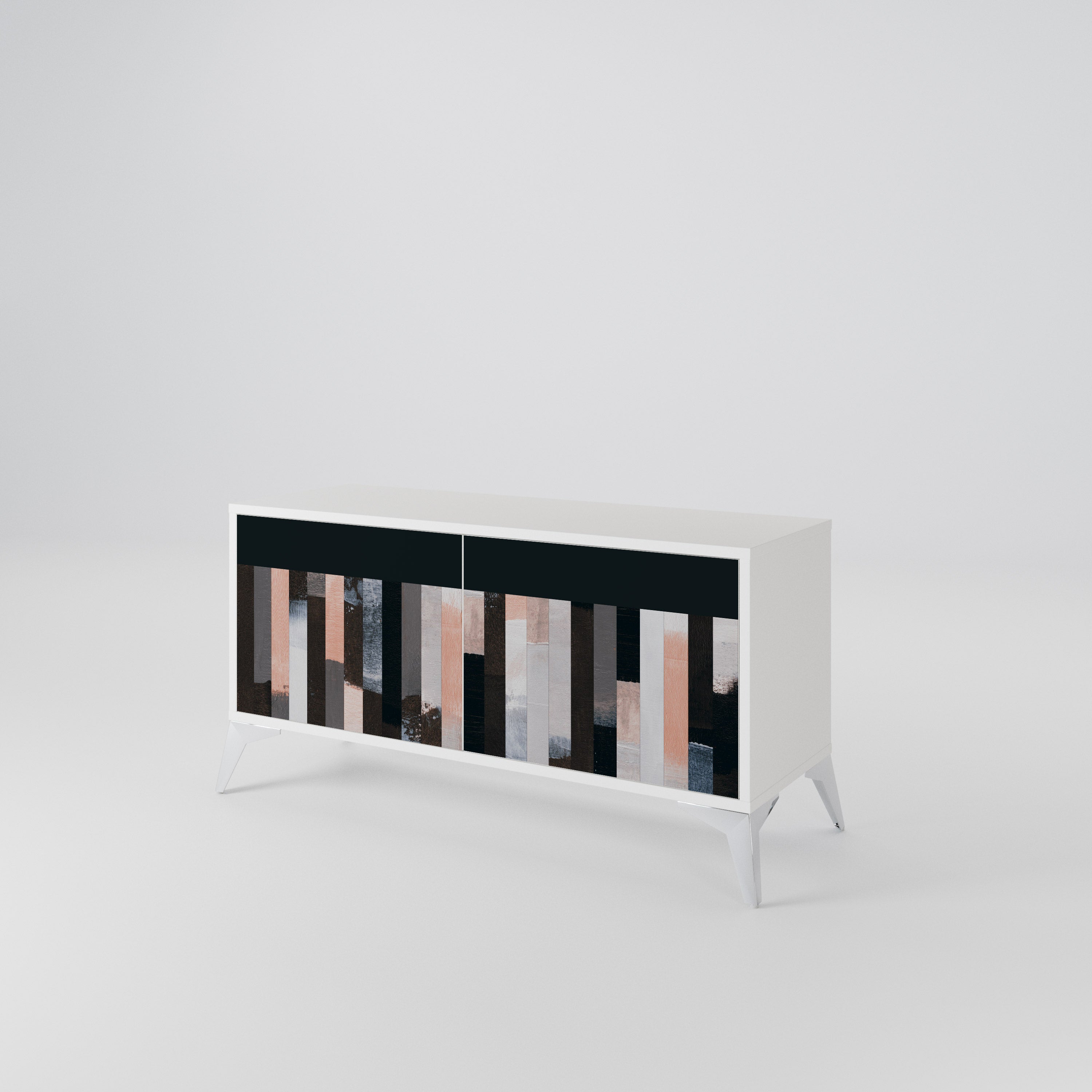 COLLAGE OF RECTANGLES Kompaktowa szafka RTV 2-drzwiowa