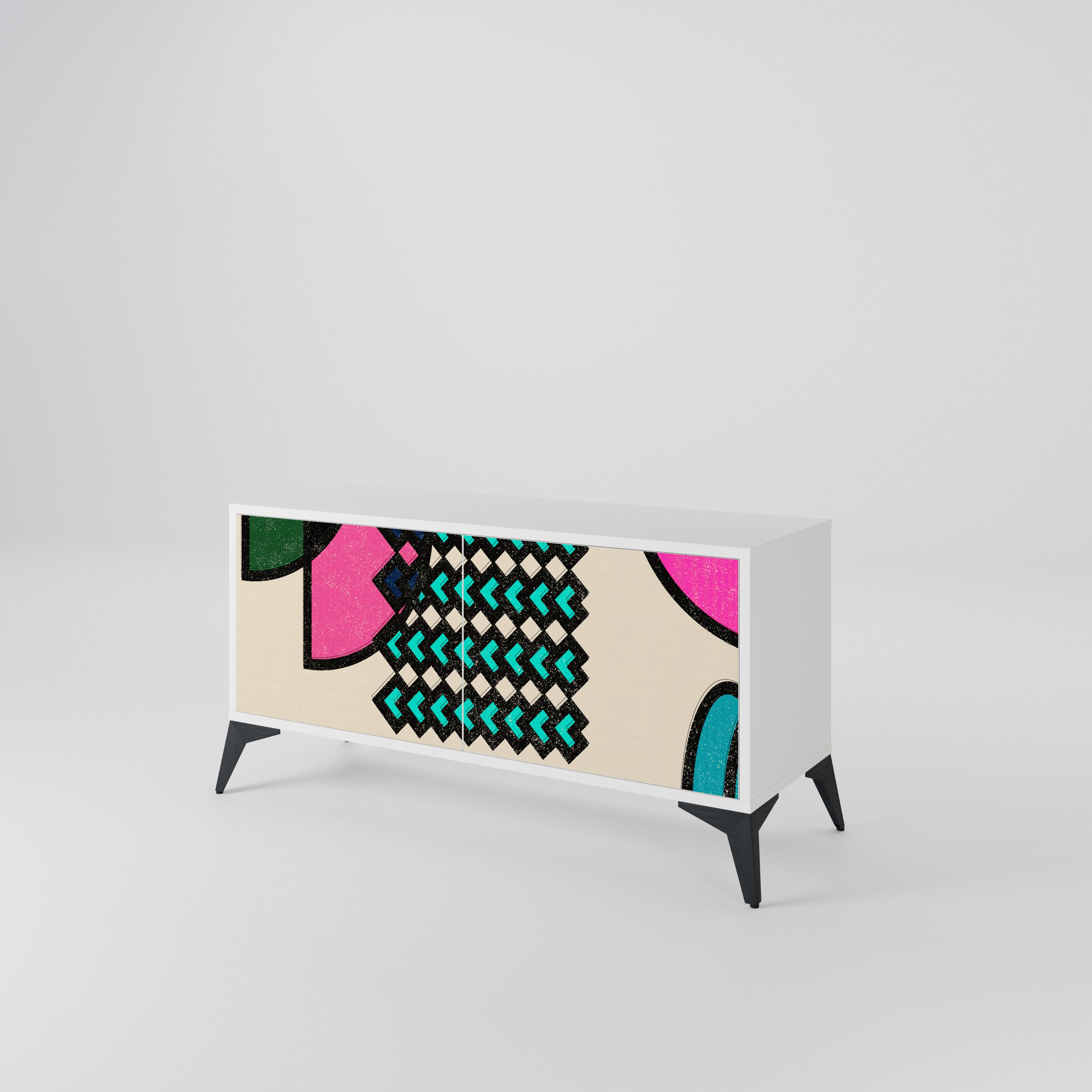 GEOMETRIC RHAPSODY Kompaktowa szafka RTV 2-drzwiowa