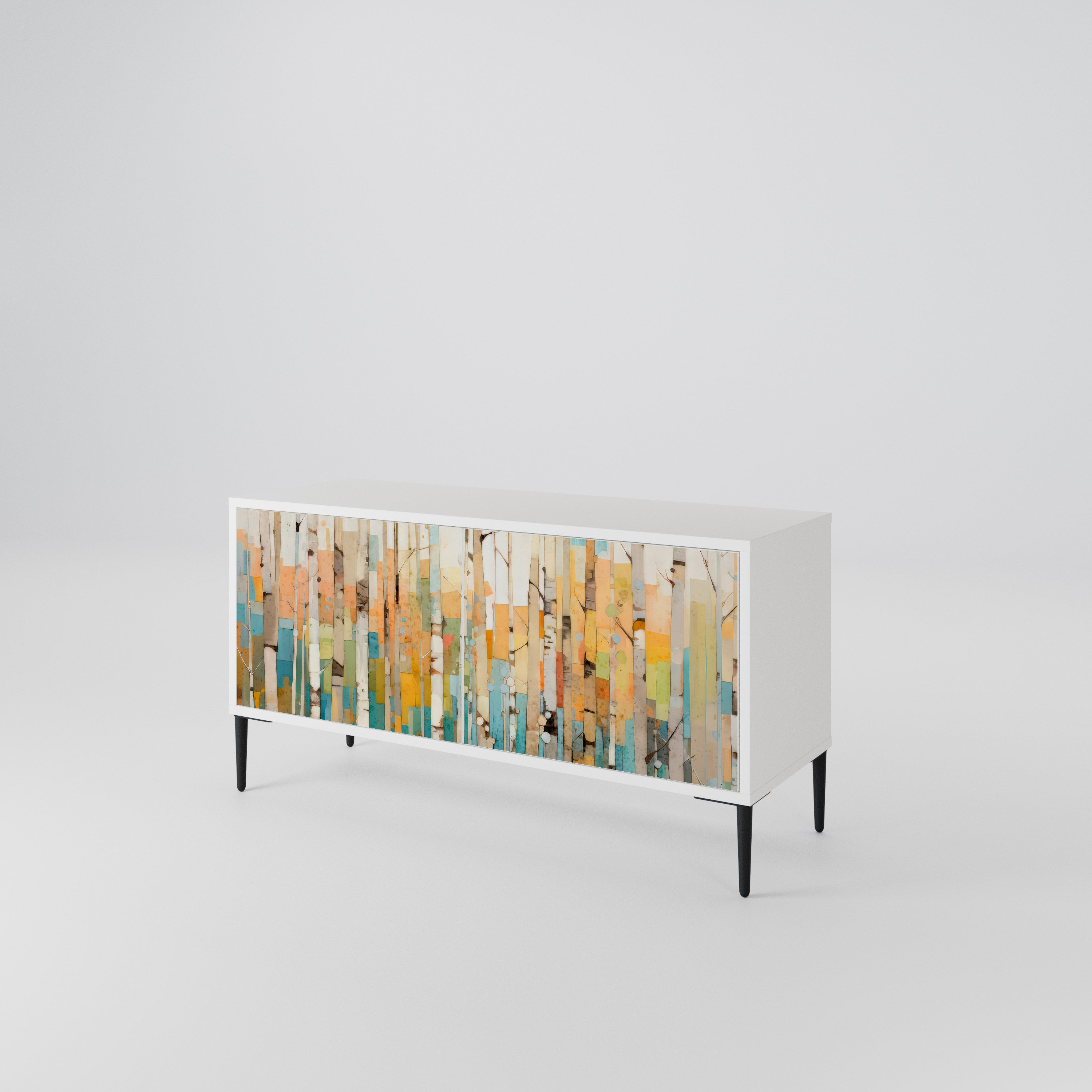 BIRCH KALEIDOSCOPE Kompaktowa szafka RTV 2-drzwiowa