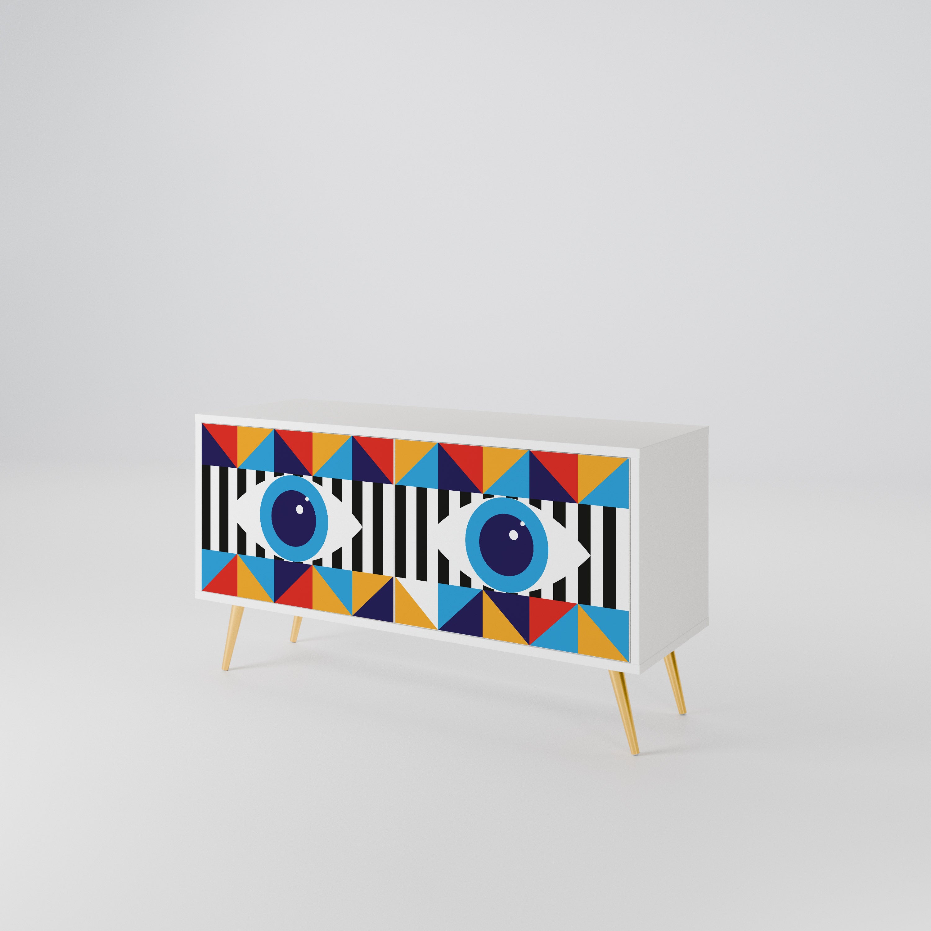 ABSTRACTION AND GEOMETRY Kompaktowa szafka RTV 2-drzwiowa