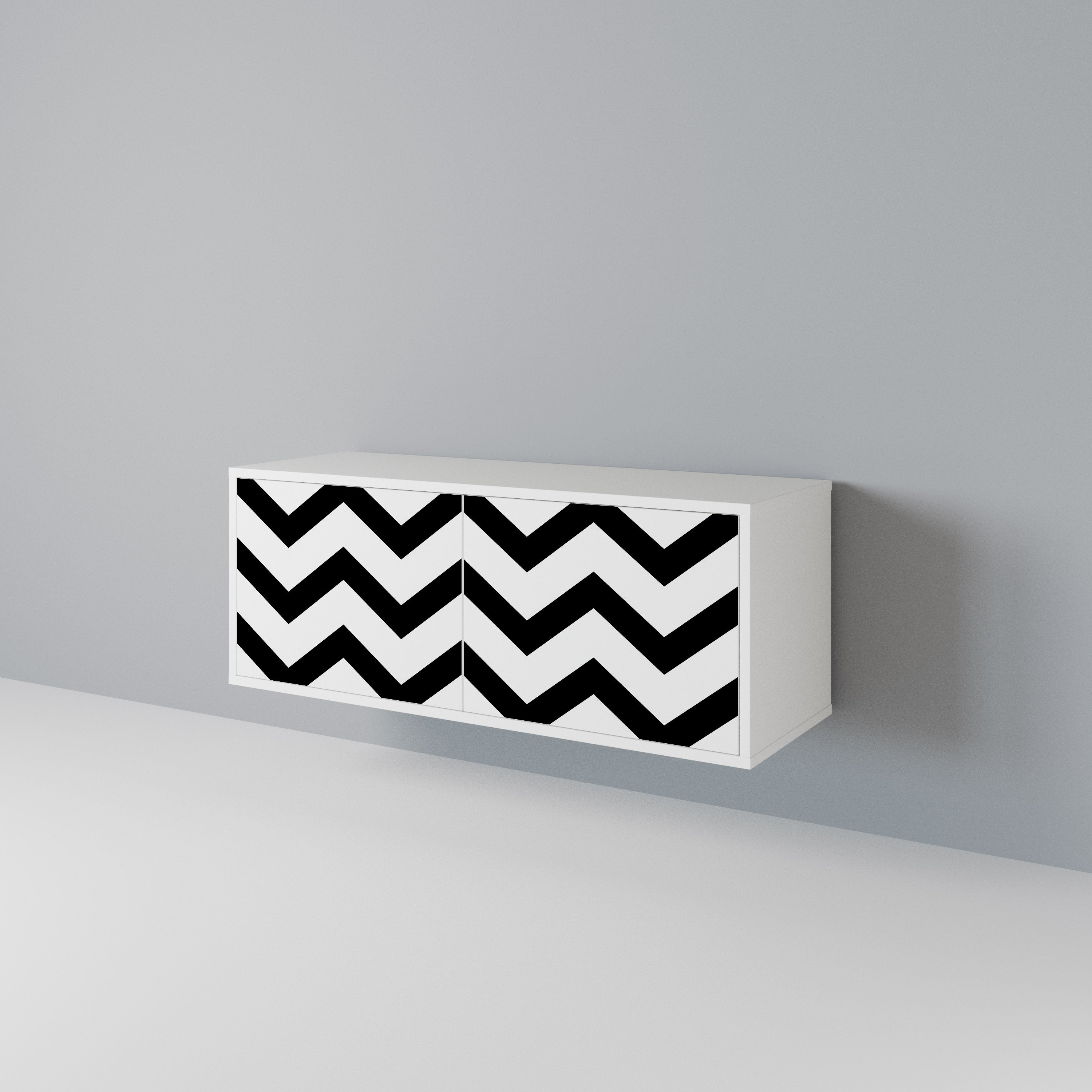 CLASSIC ZIG ZAG Kompaktowa szafka RTV 2-drzwiowa