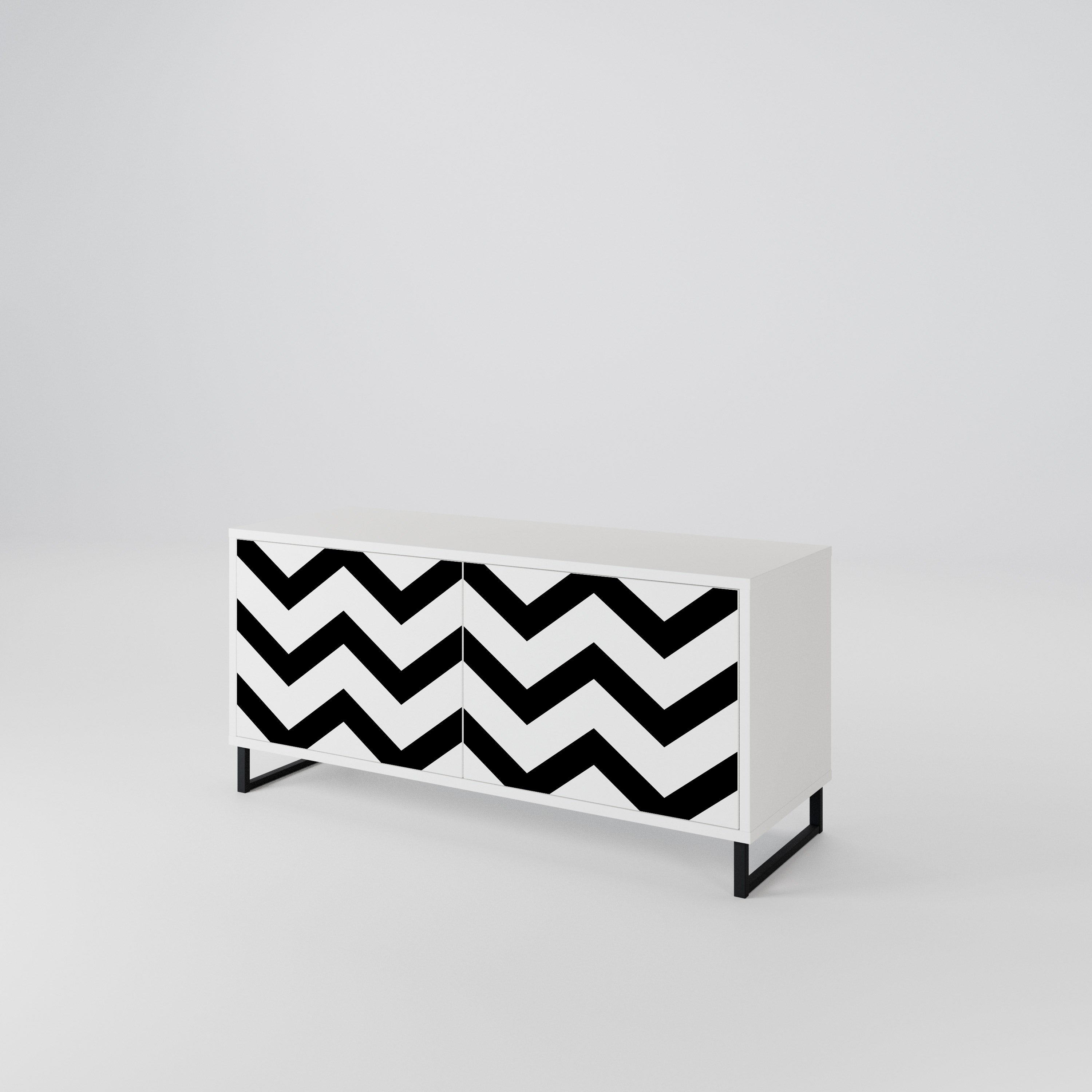 CLASSIC ZIG ZAG Kompaktowa szafka RTV 2-drzwiowa