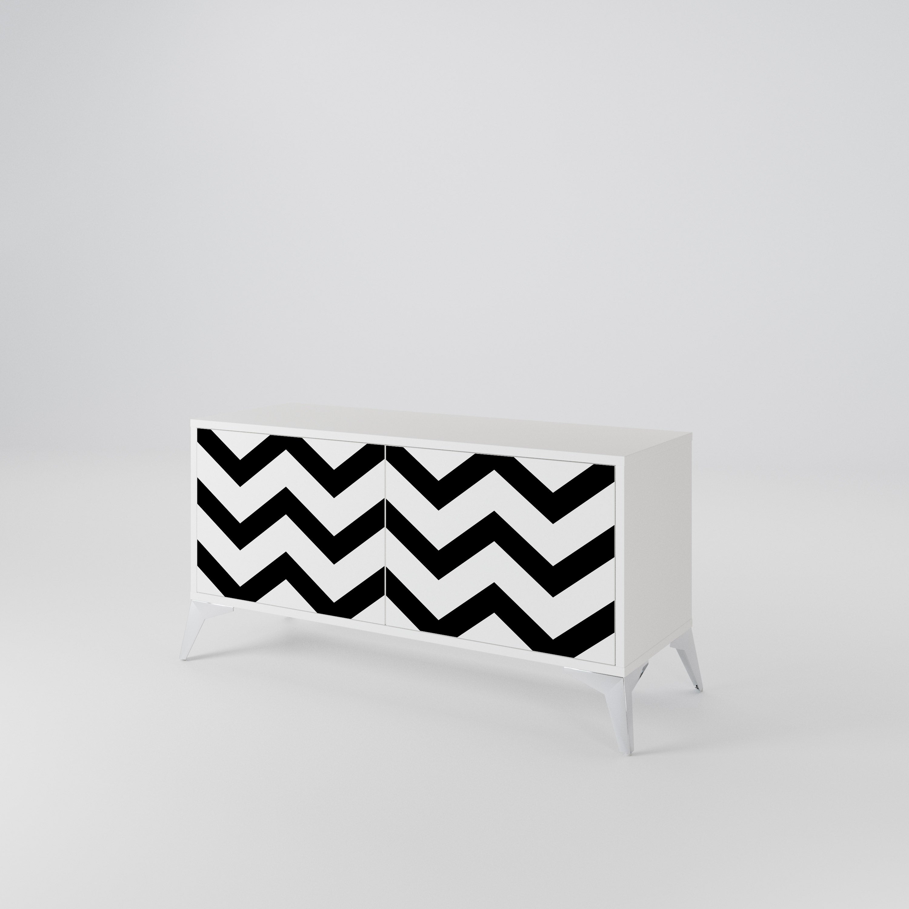 CLASSIC ZIG ZAG Kompaktowa szafka RTV 2-drzwiowa