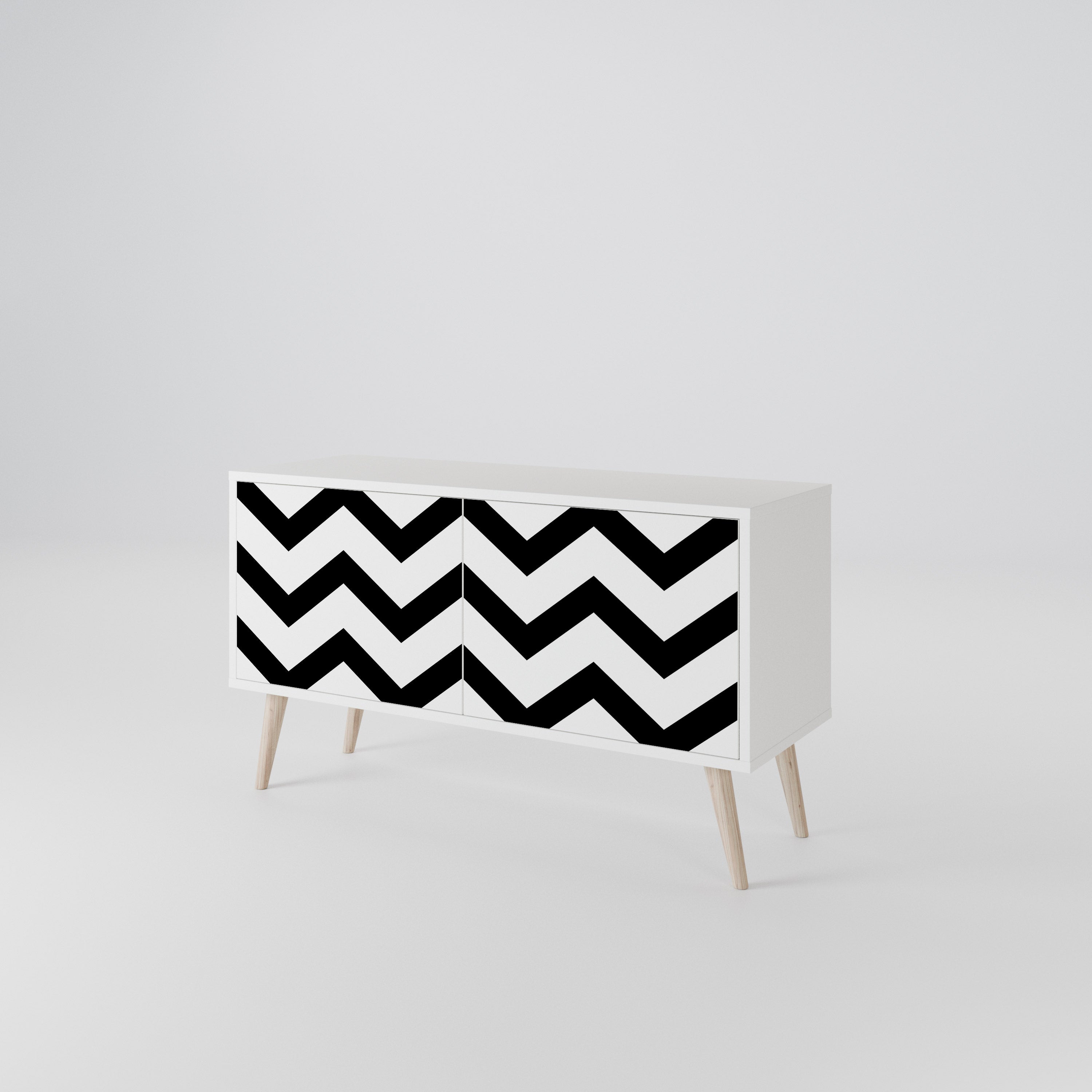 CLASSIC ZIG ZAG Kompaktowa szafka RTV 2-drzwiowa