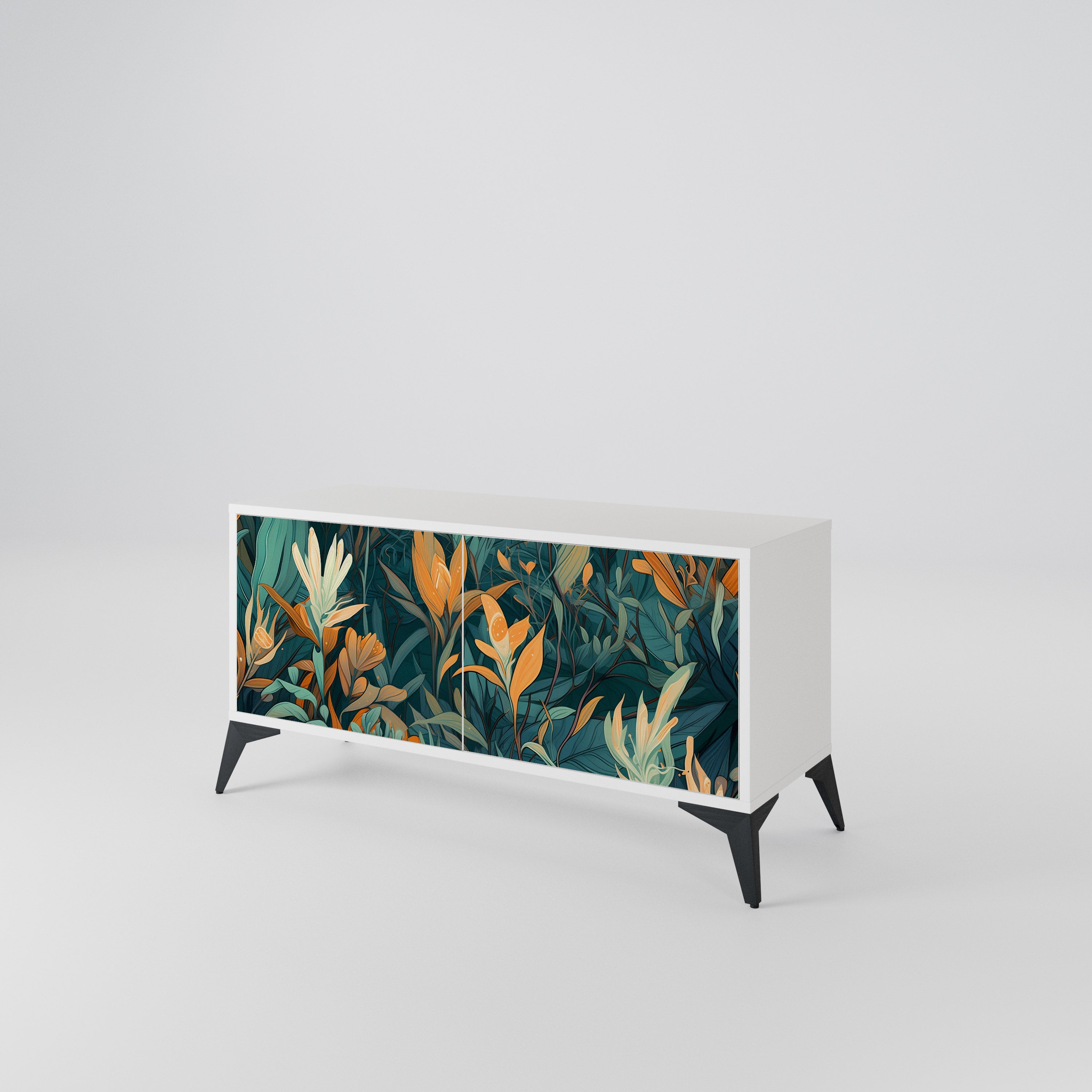 FLORAL SERENITY Kompaktowa szafka RTV 2-drzwiowa