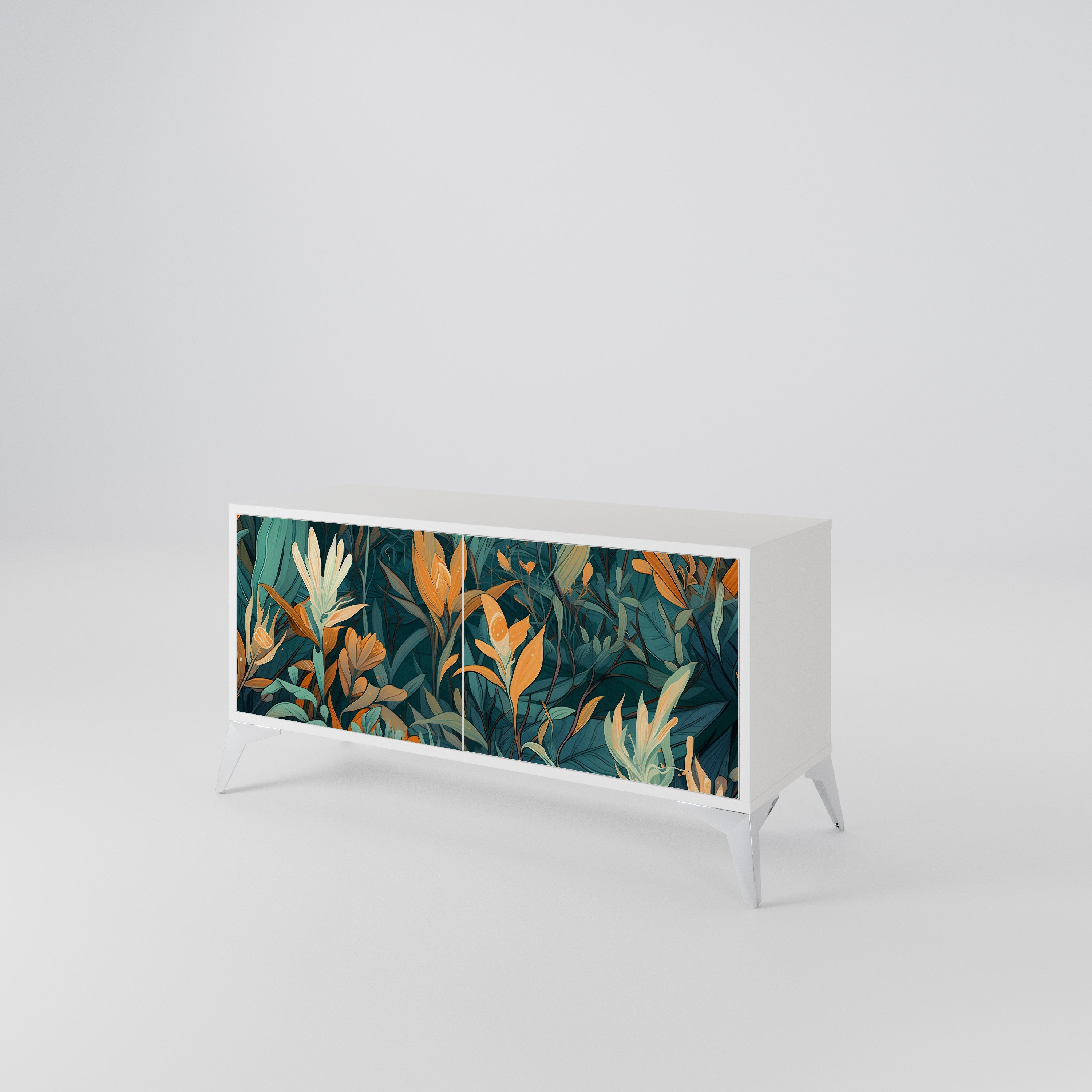 FLORAL SERENITY Kompaktowa szafka RTV 2-drzwiowa
