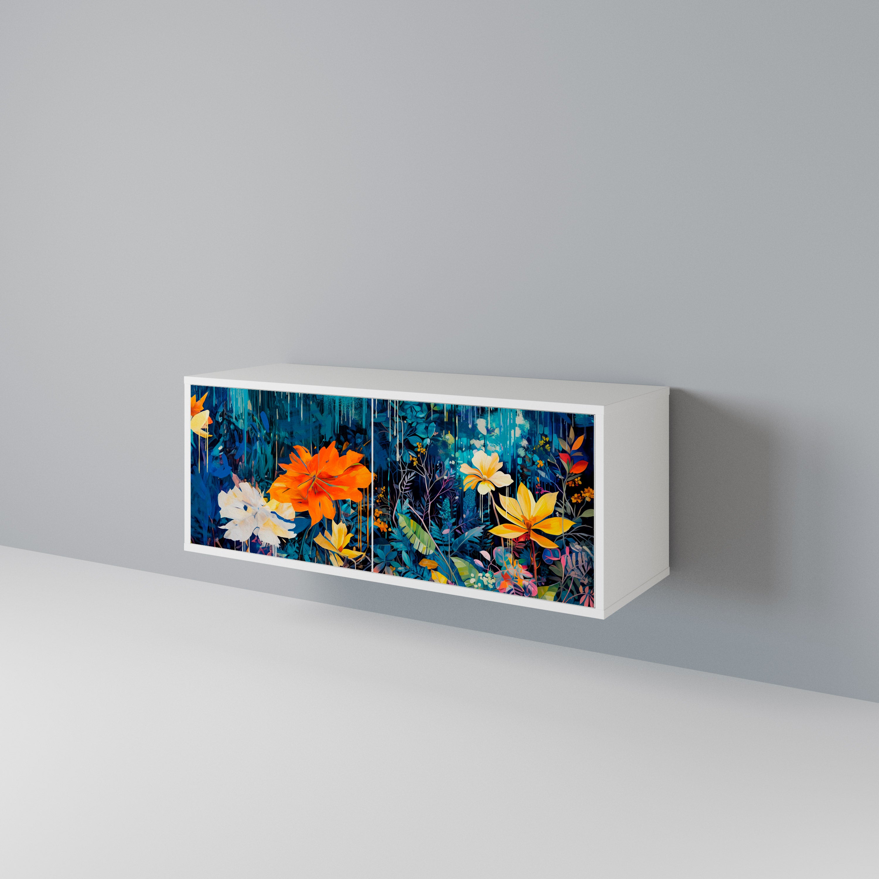 MIDNIGHT BLOSSOM Kompaktowa szafka RTV 2-drzwiowa