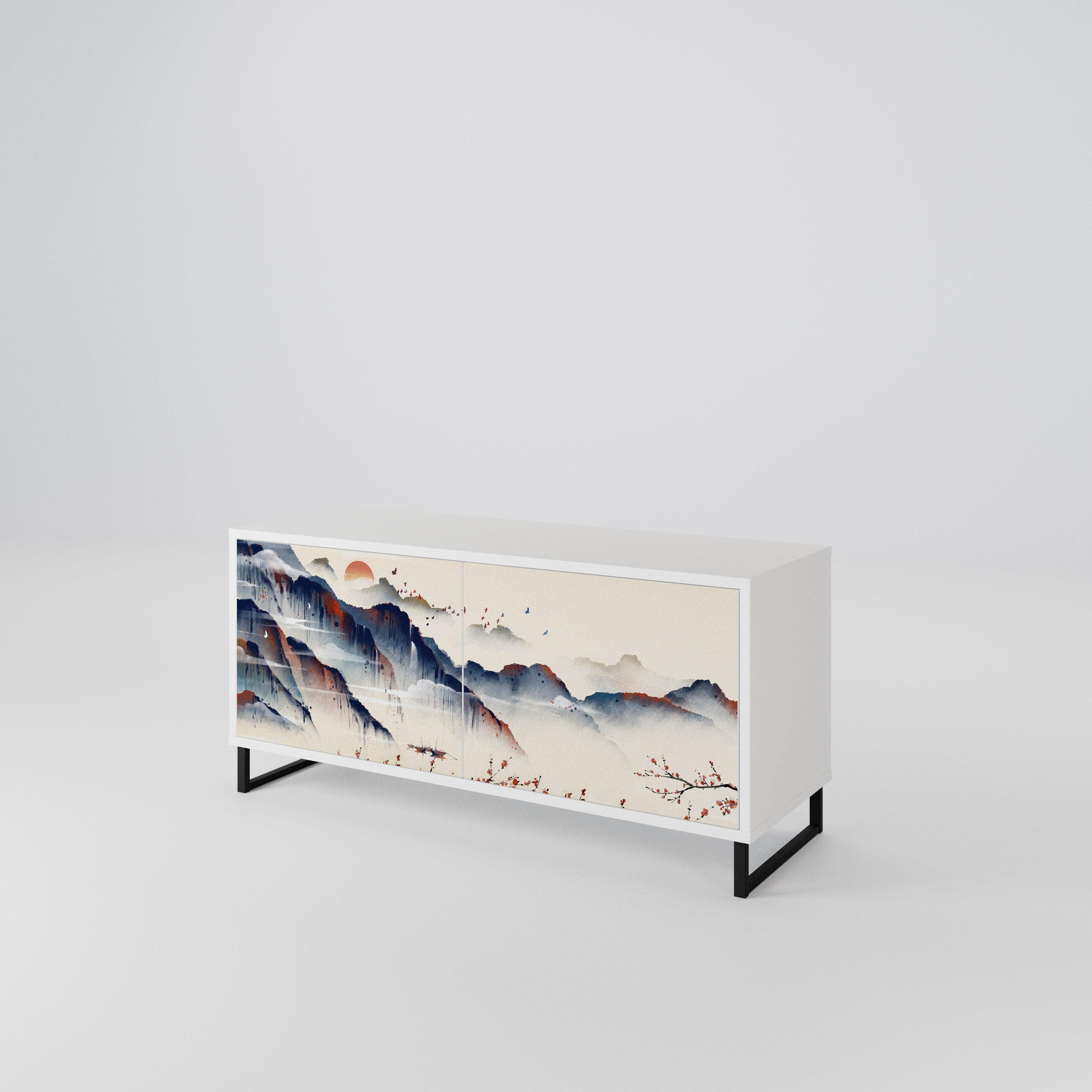JAPANESE LANDSCAPE Kompaktowa szafka RTV 2-drzwiowa