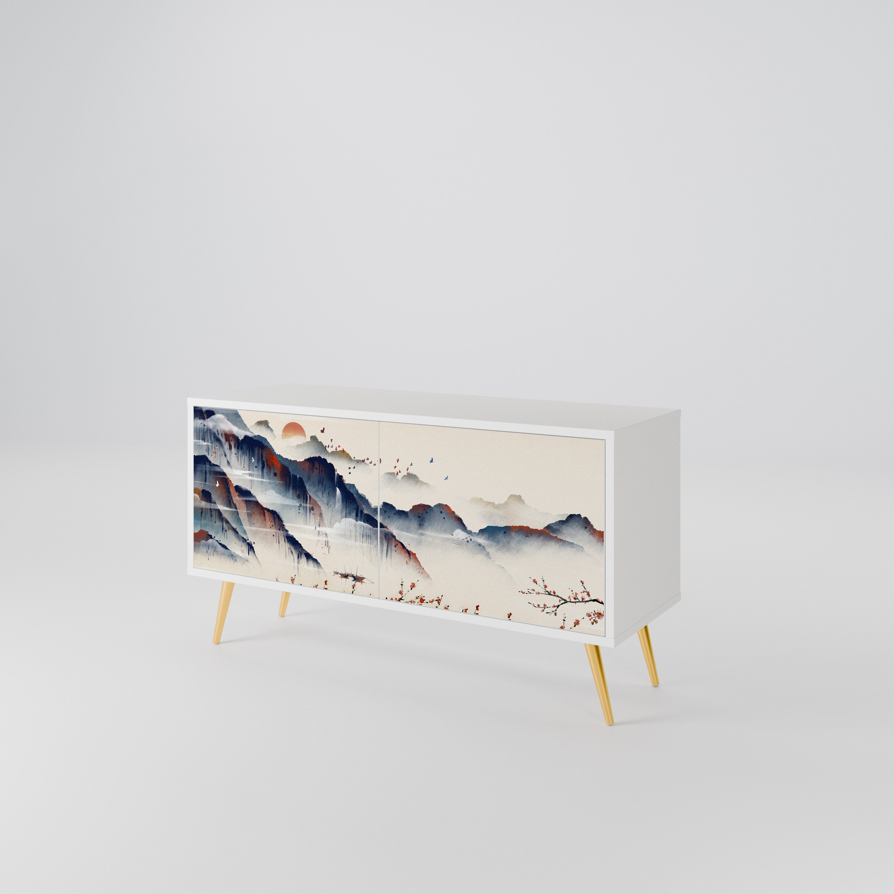 JAPANESE LANDSCAPE Kompaktowa szafka RTV 2-drzwiowa