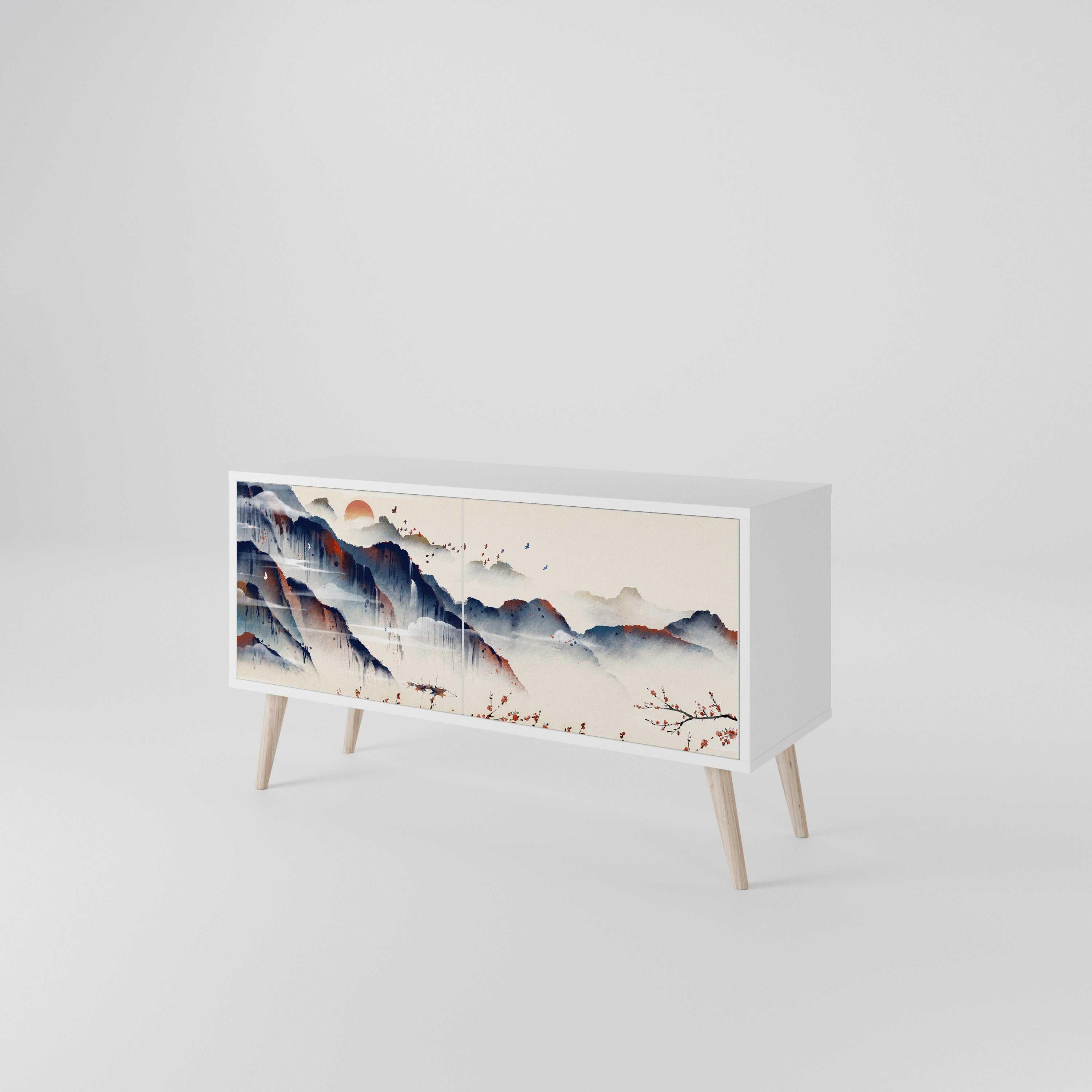 JAPANESE LANDSCAPE Kompaktowa szafka RTV 2-drzwiowa